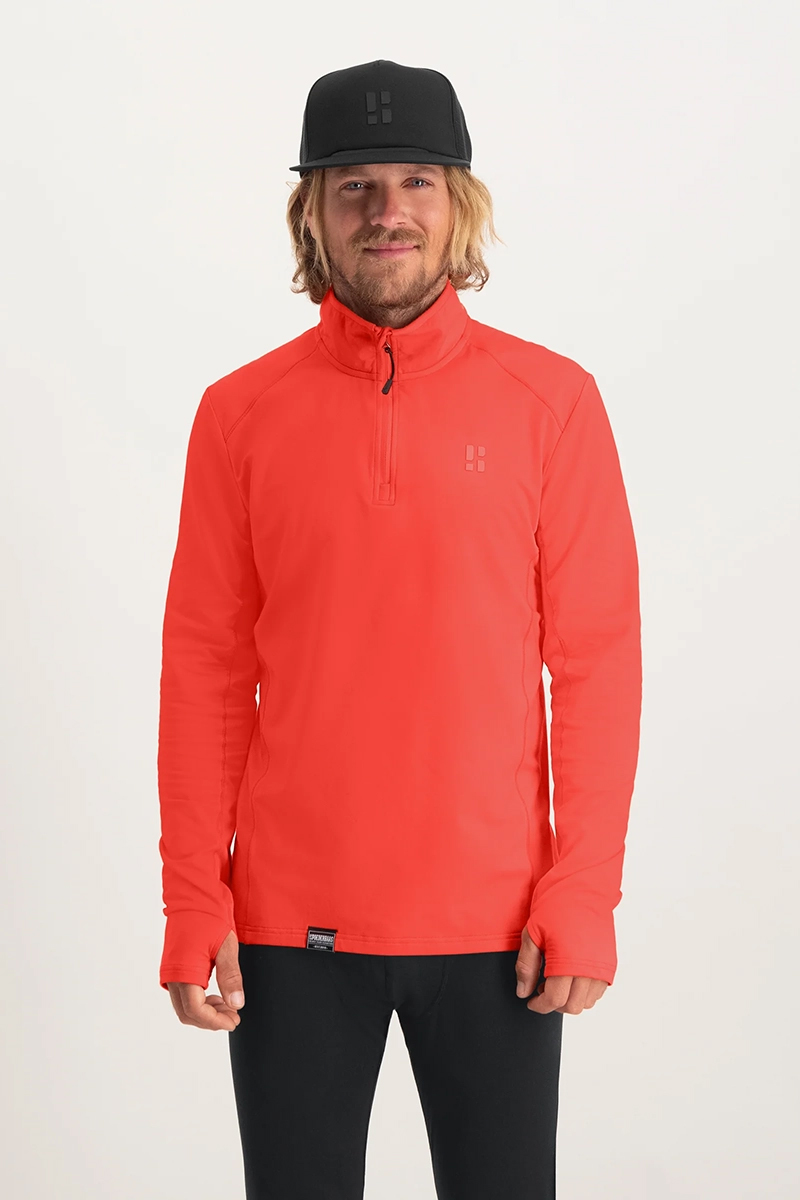 Wintersport heren pully+rits rood