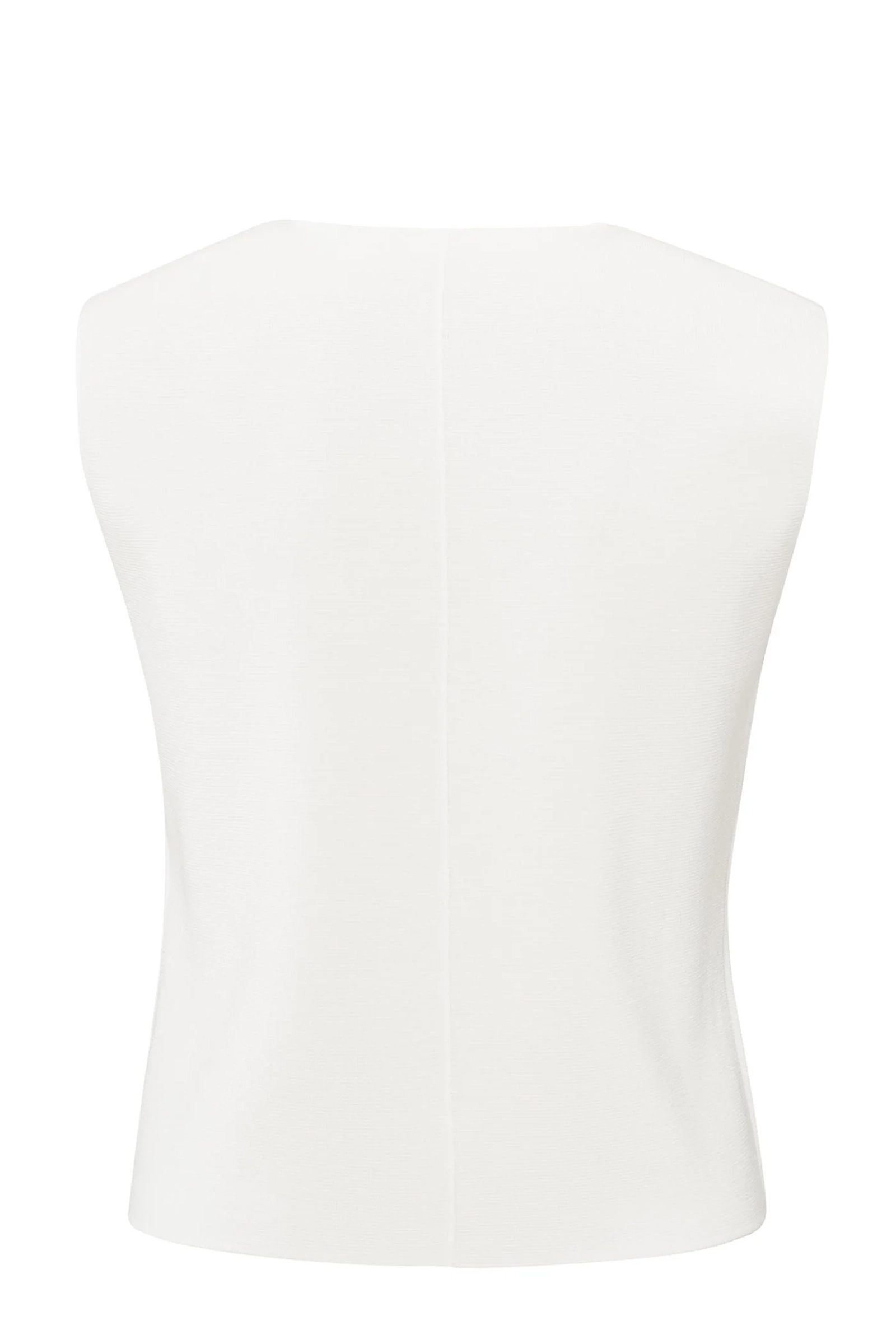 Yaya Clean knitted gilet PURE WHITE 3