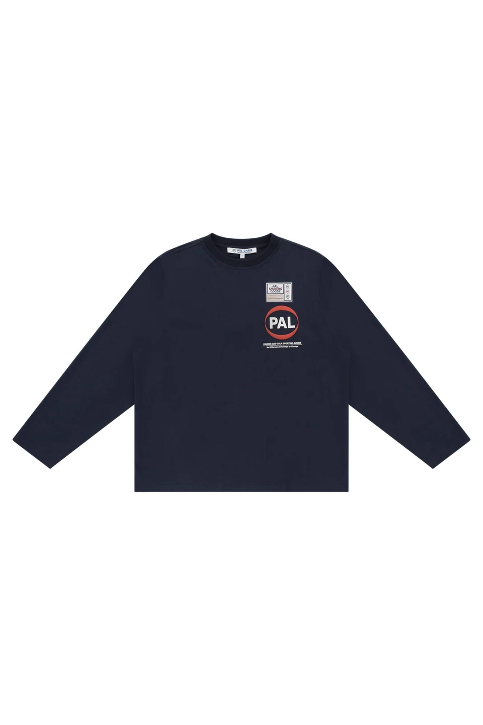 Heren t-shirt lange mouw blauw