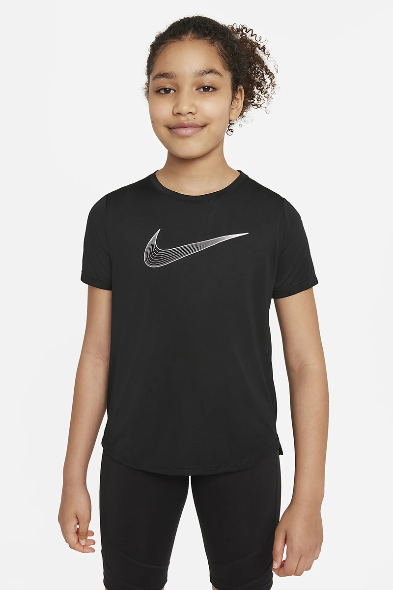 Fitness meisjes t-shirt km zwart