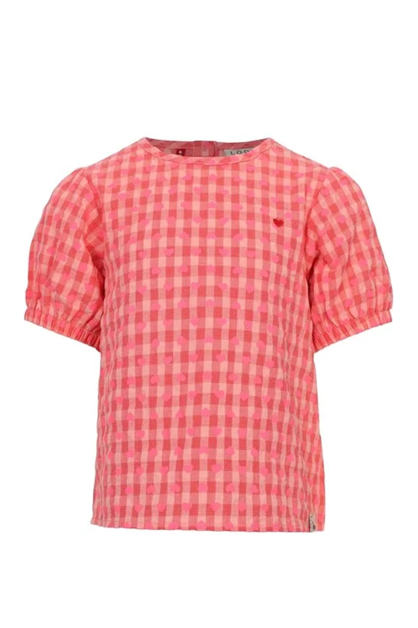 Meisjes blouse korte mouw rose