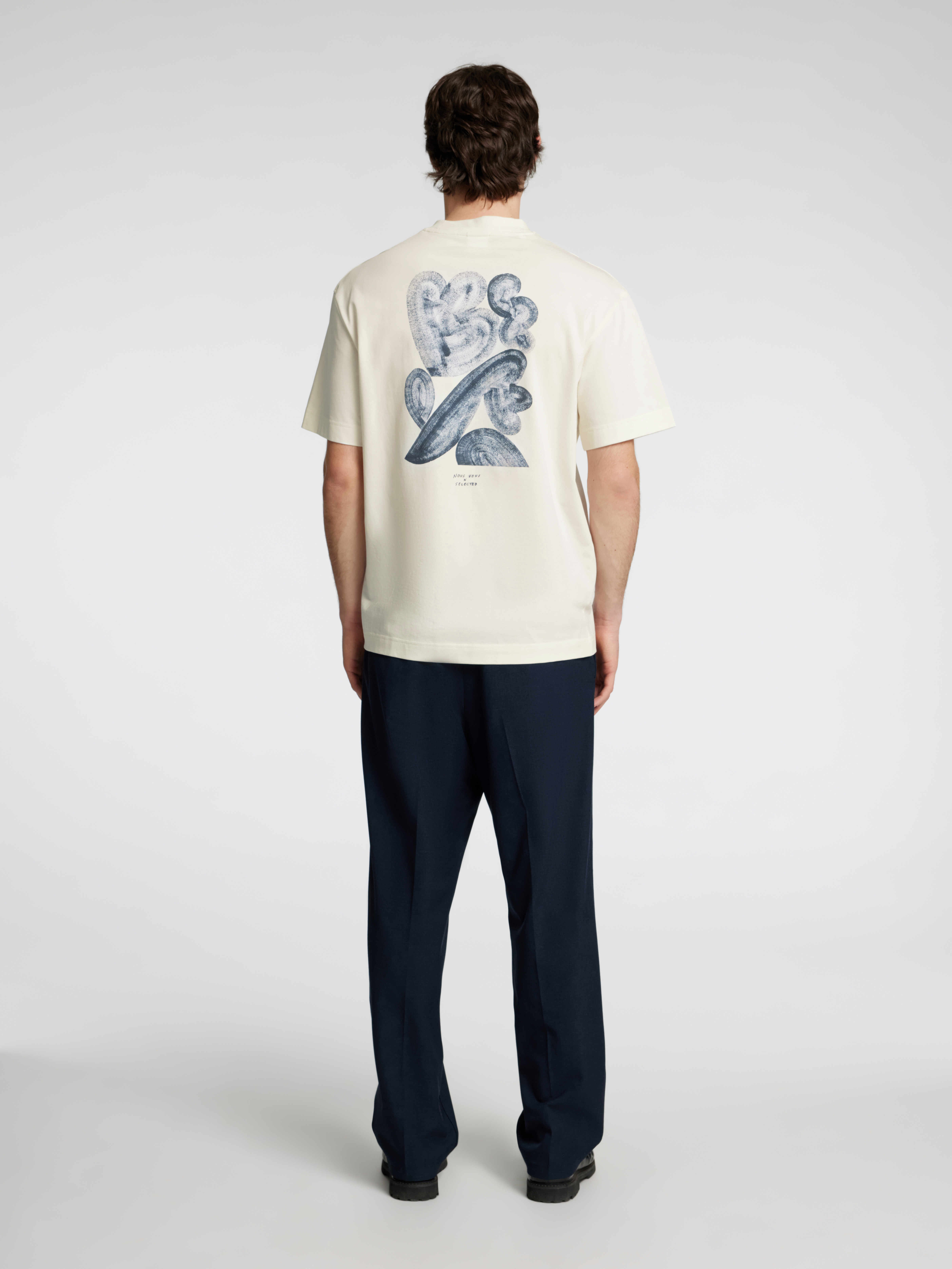 Selected SLHRELAXWILL LICENSE SS O-NECK TEE 183298002-Cloud Dancer/Neutral Color 5
