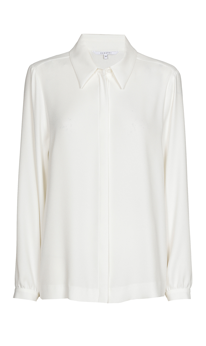 Dames blouse lange mouw ecru