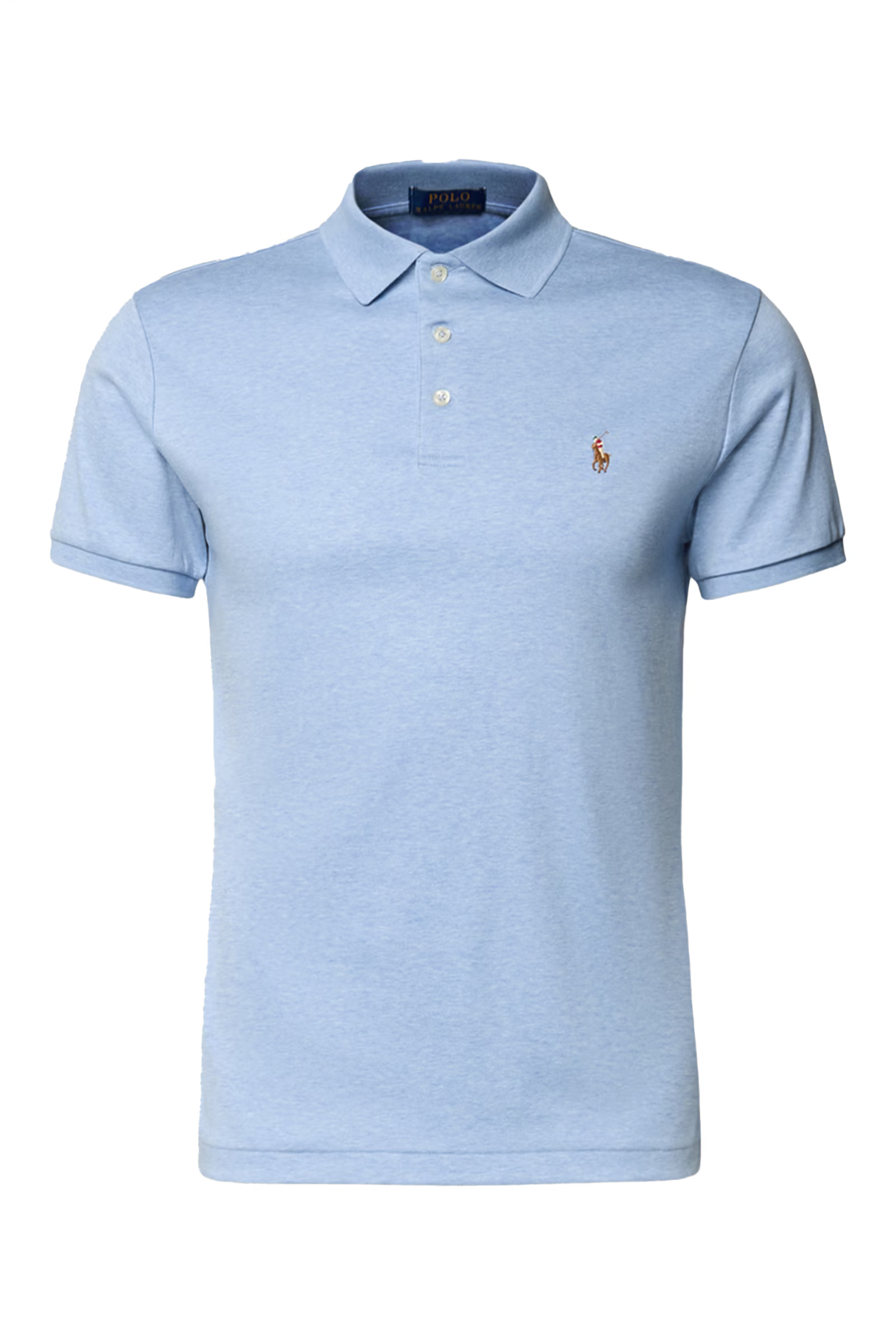 Heren polo korte mouw blauw