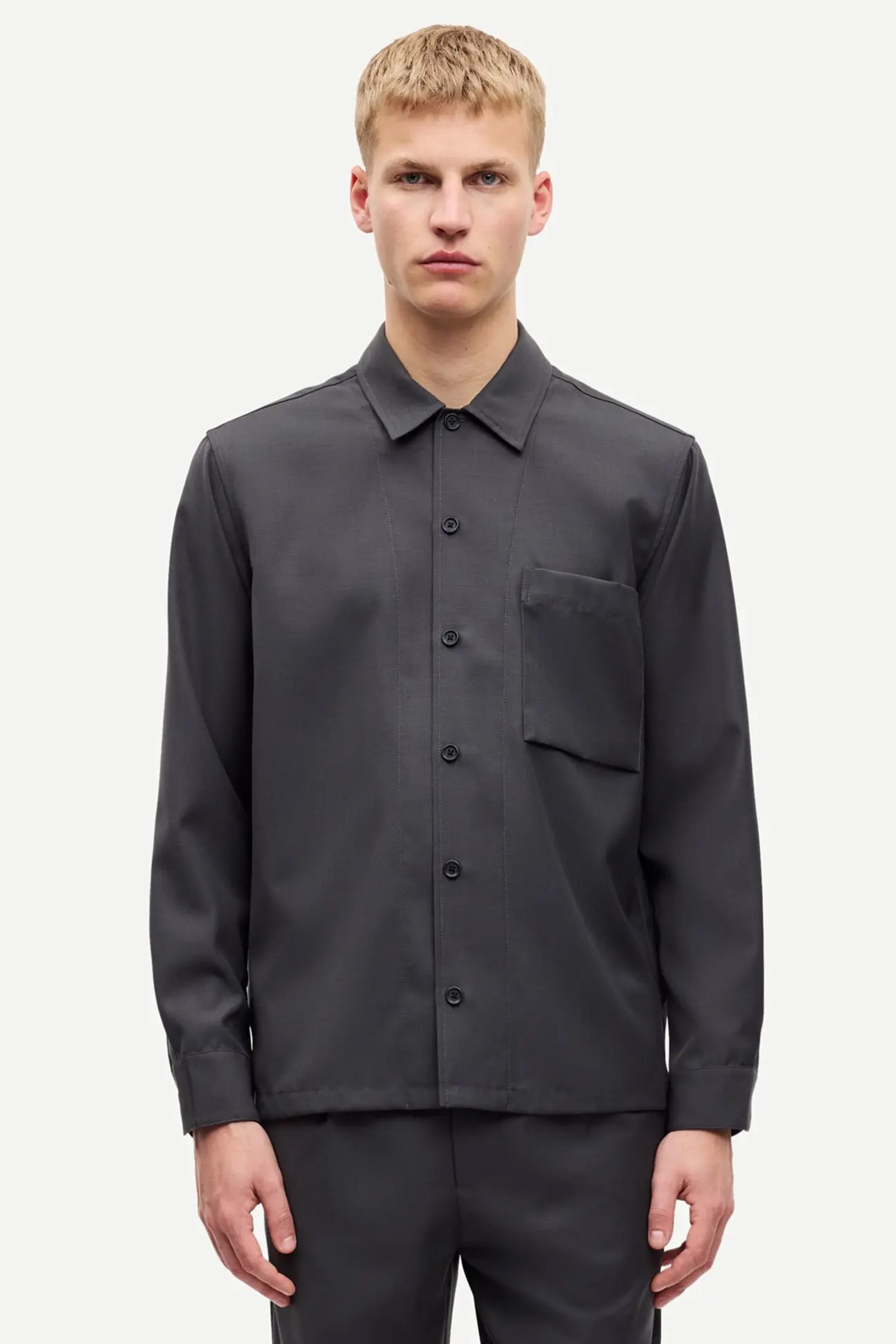 Heren overshirt grijs