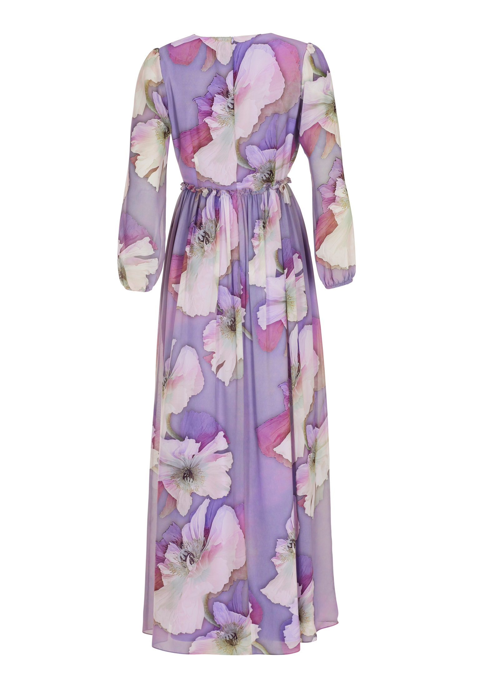 Swing Langärmeliges Blumenkleid aus Chiff fashion lilac / multi 3