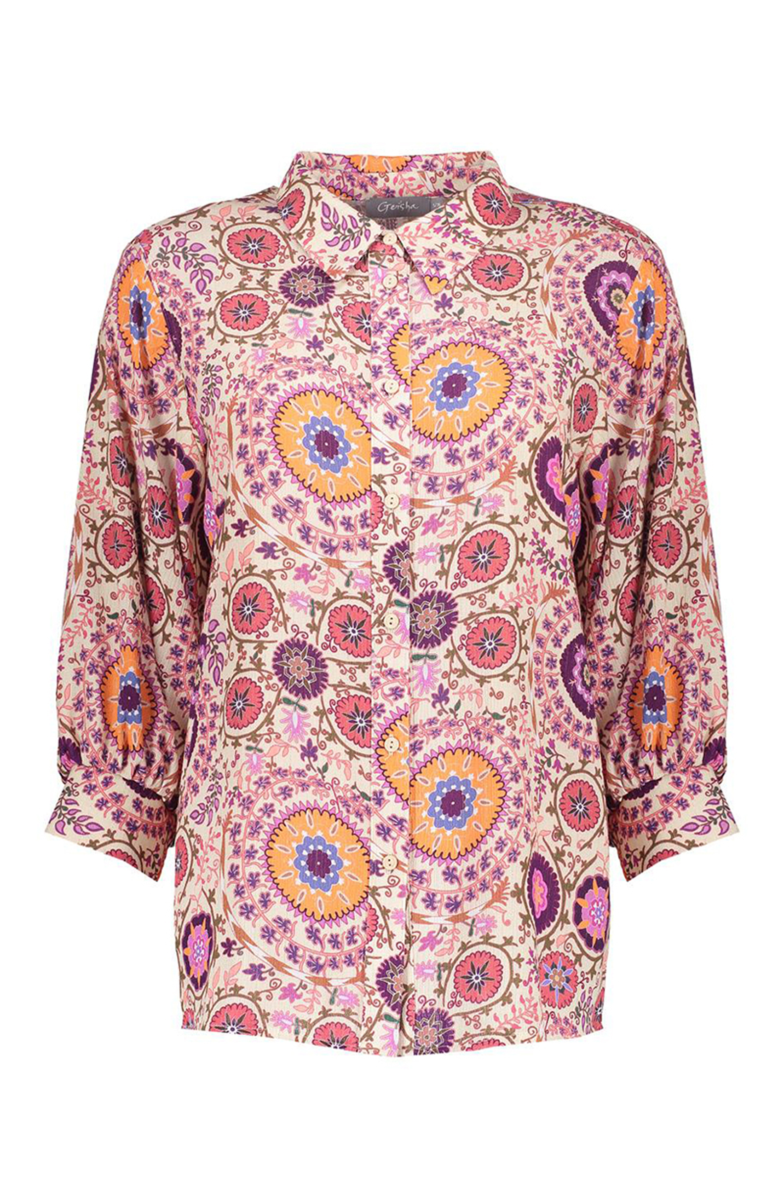 Dames blouse korte mouw paars
