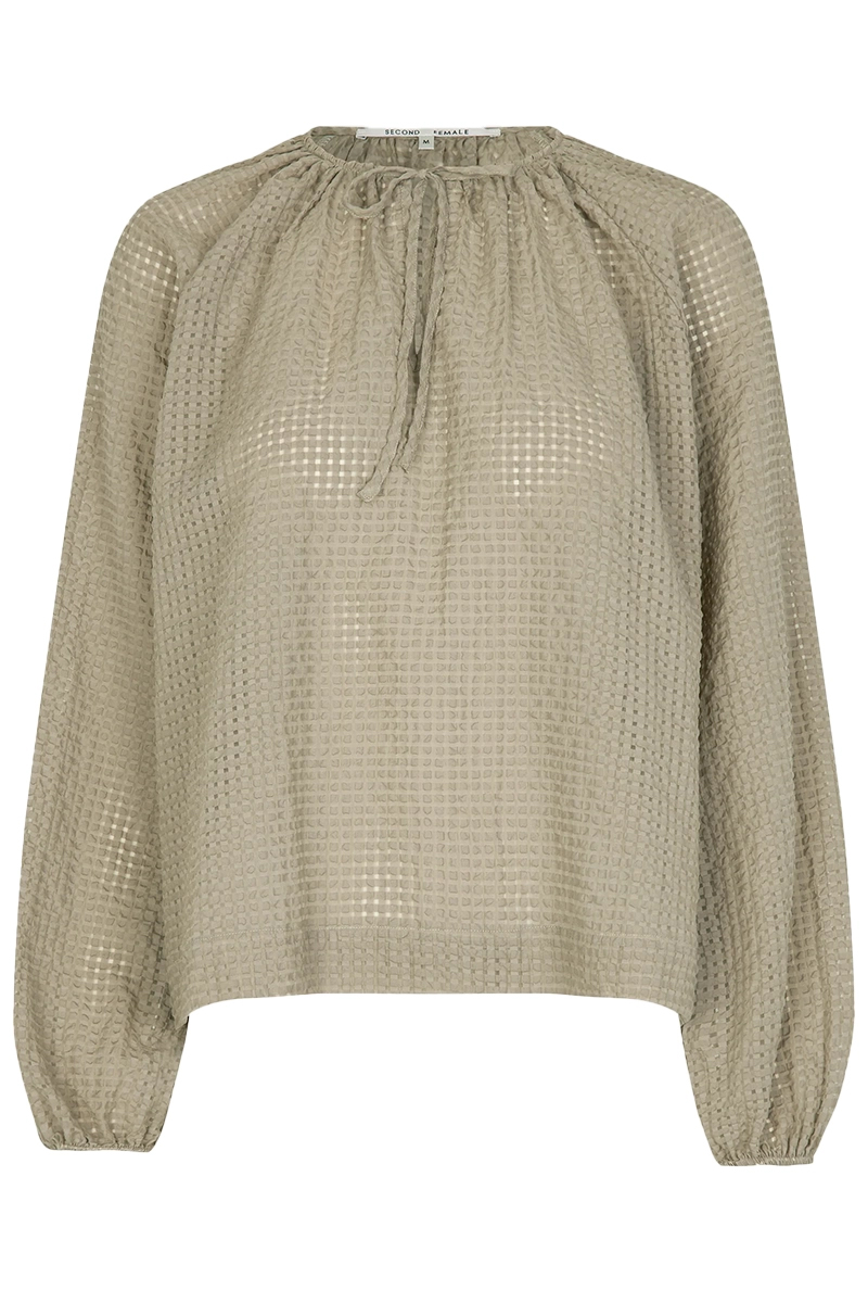 Dames blouse lange mouw bruin