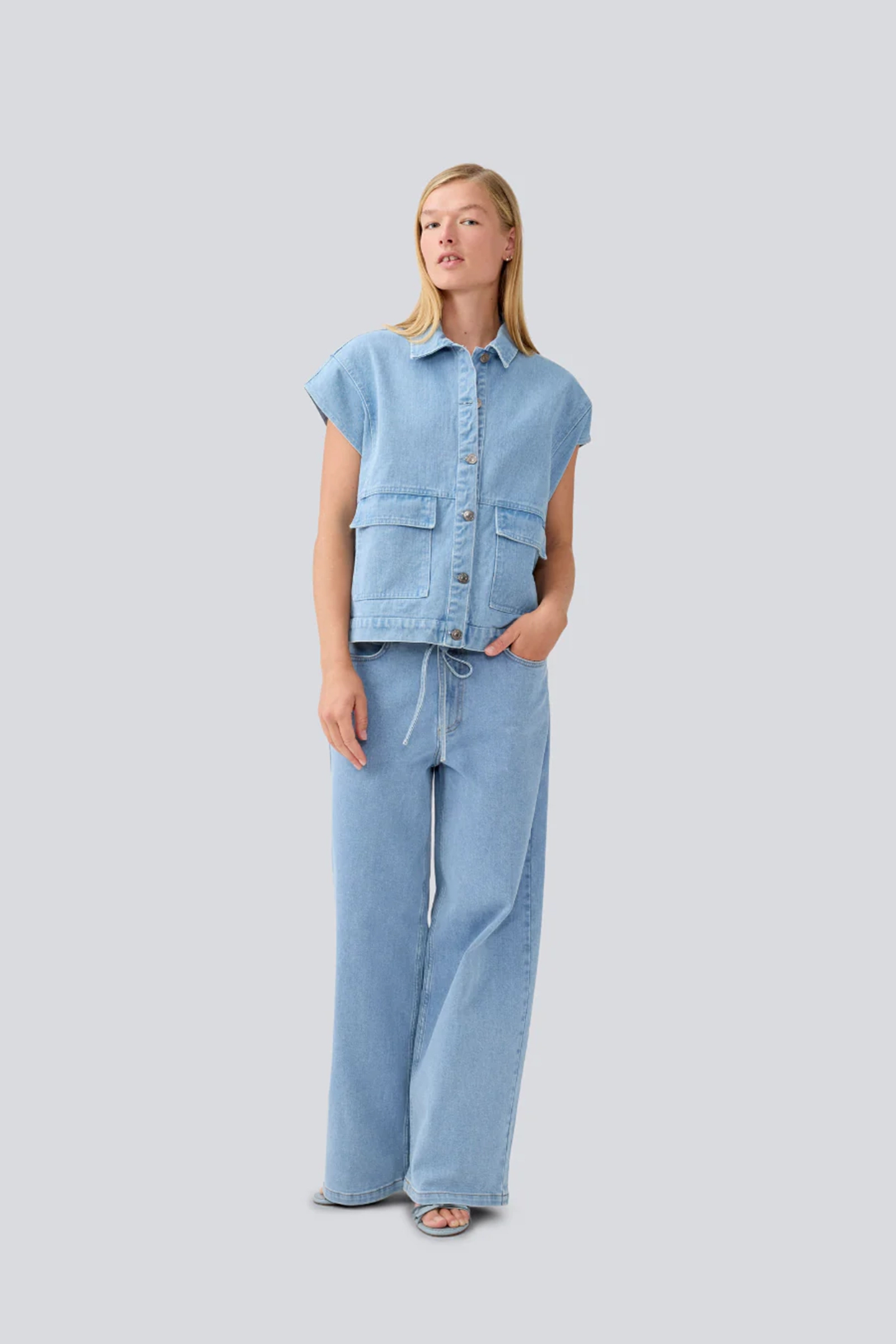 Dames gilet blauw