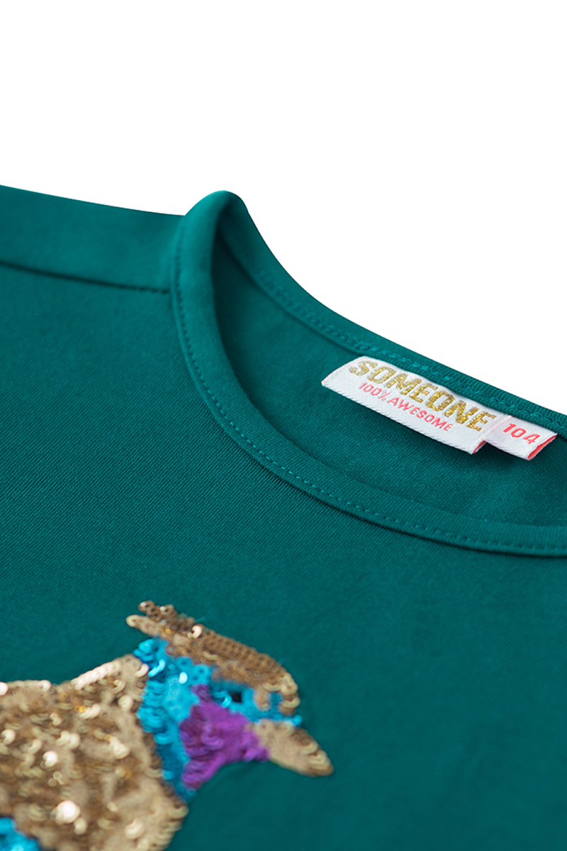 Meisjes t-shirt lange mouw groen