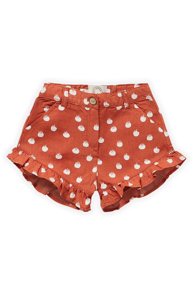Sproet & Sprout ruffle shorts tomato print Rood-1 1
