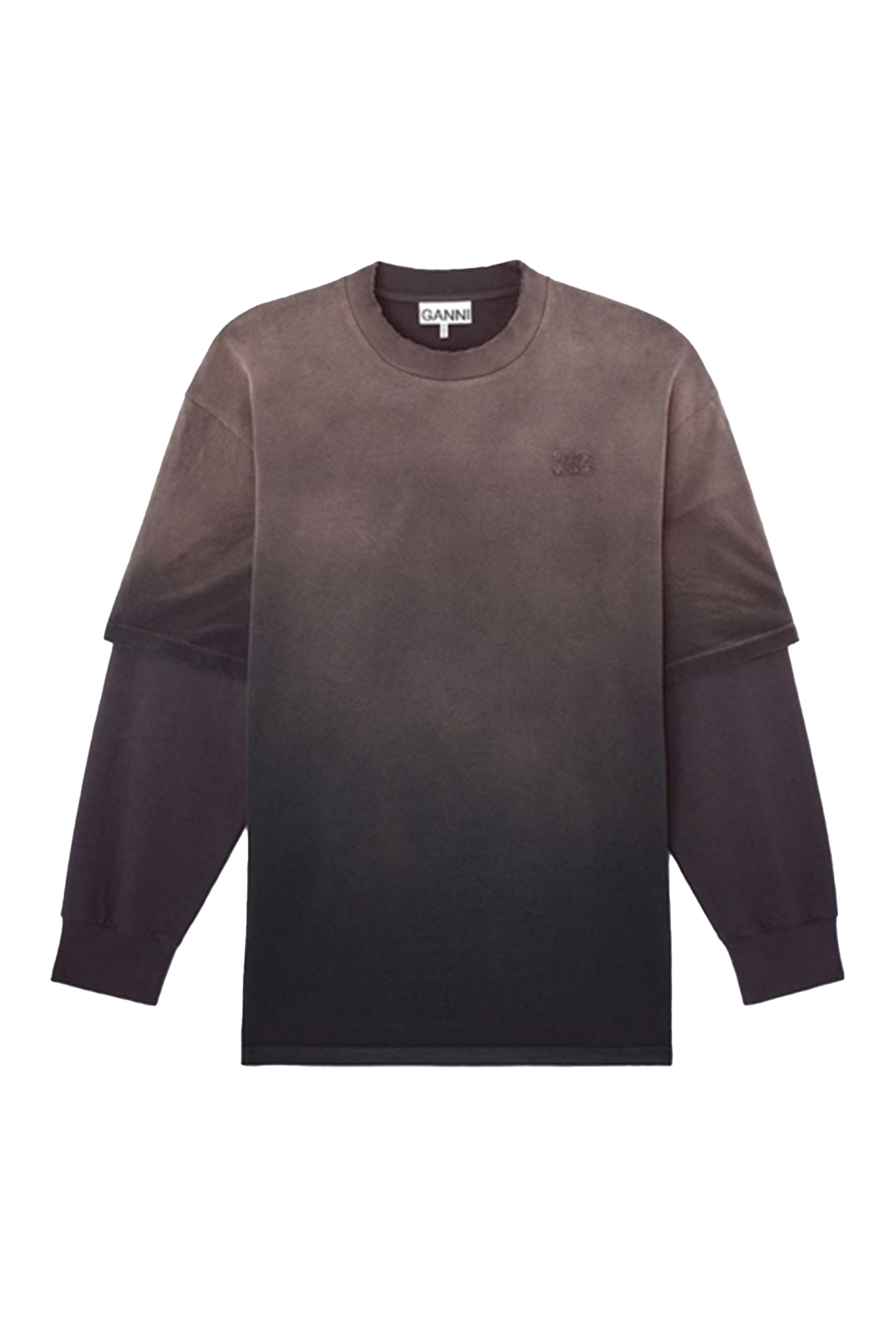 Dames t-shirt lange mouw grijs