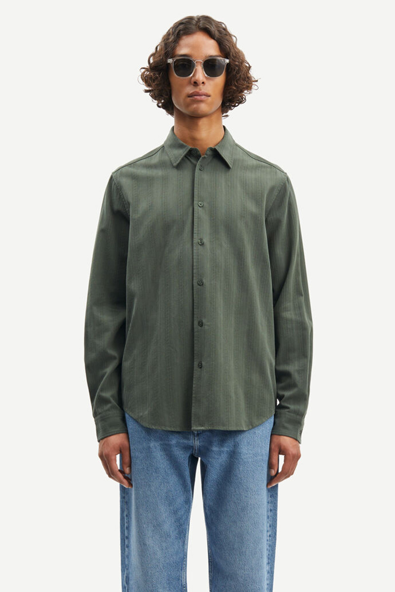 Heren overhemd lm casual groen