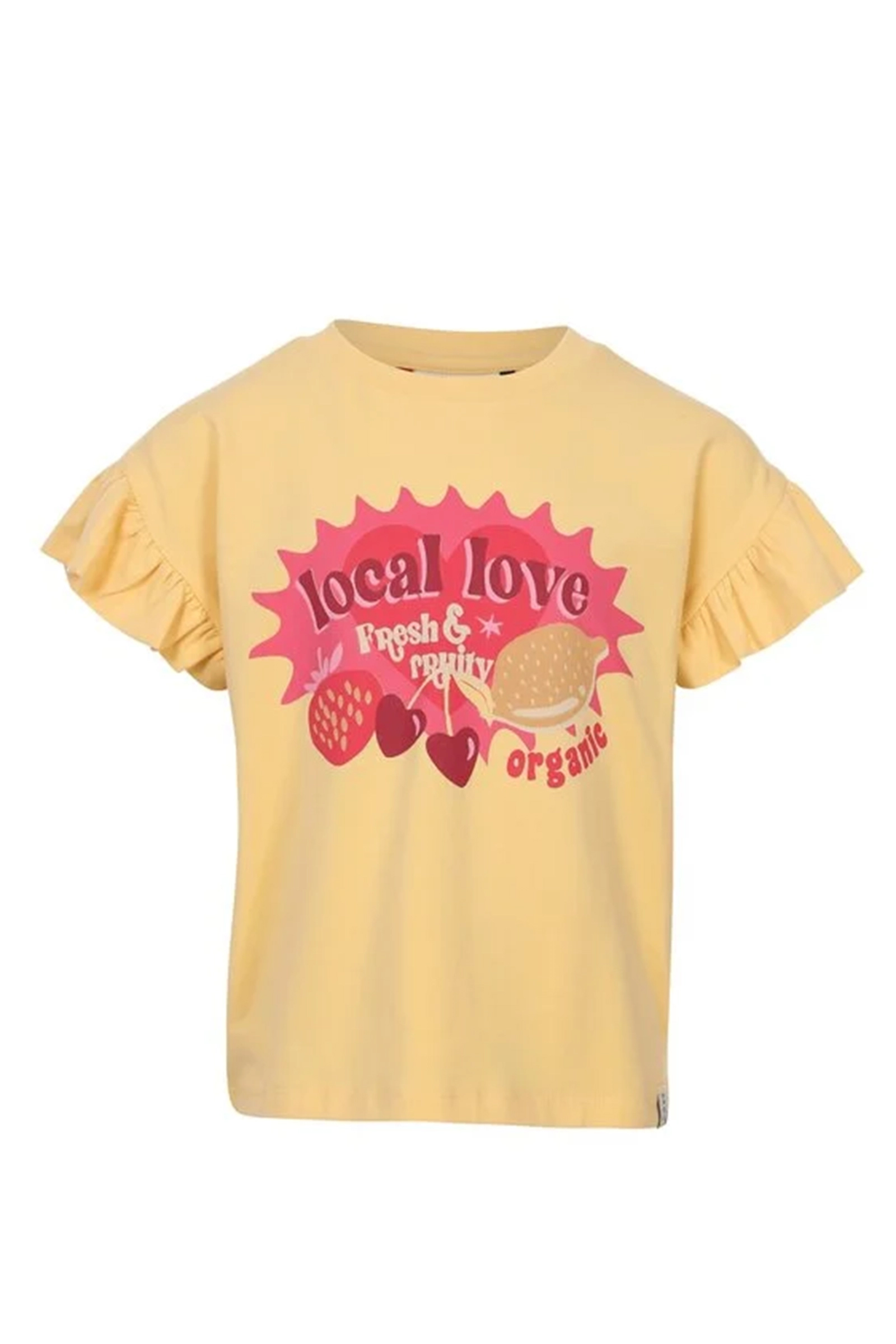 Meisjes t-shirt korte mouw geel