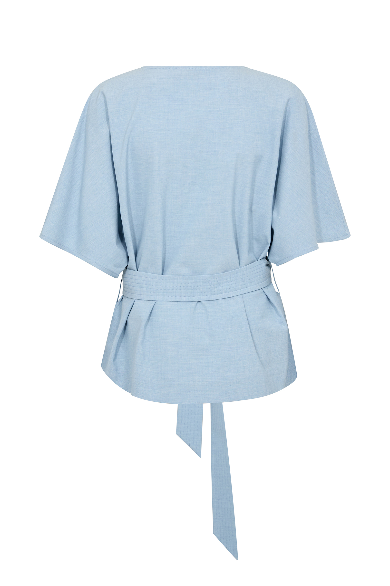 Dames blouse lange mouw blauw