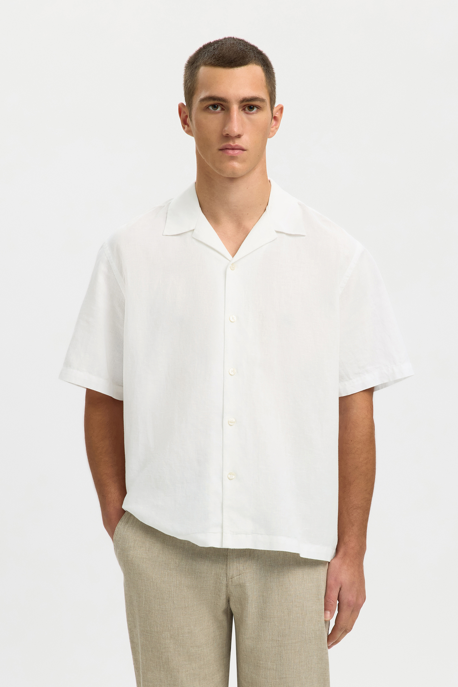 Heren overhemd km casual wit