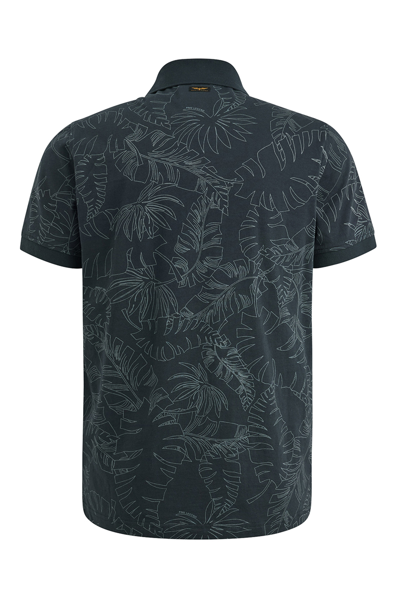 Heren polo korte mouw blauw