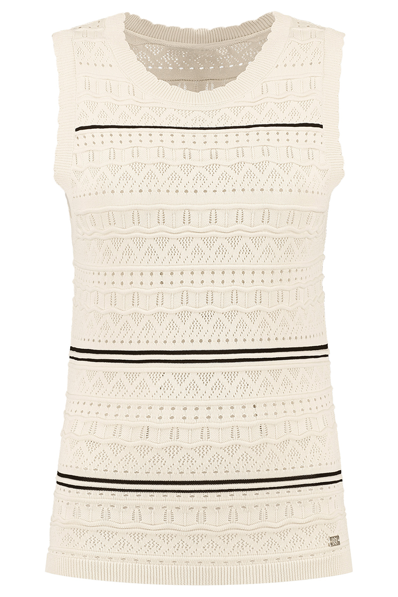 Dames t-shirt lange mouw ecru