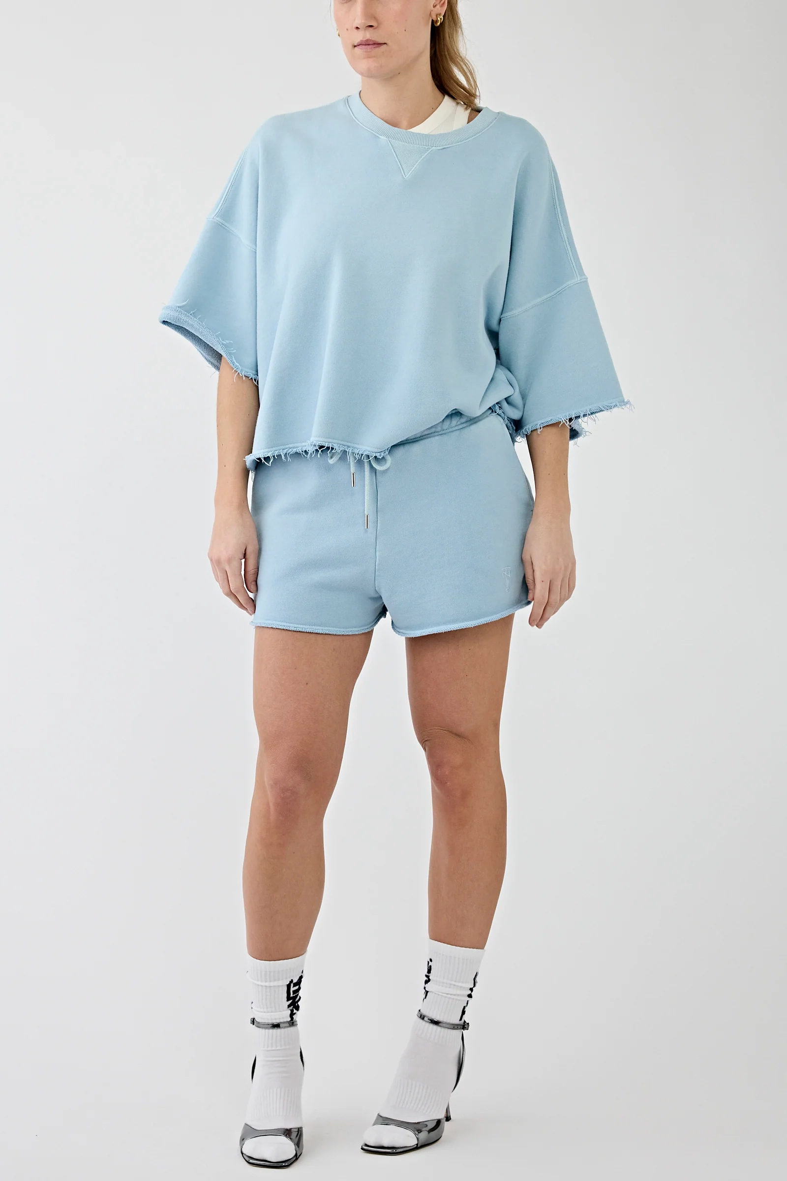 Dames t-shirt korte mouw blauw