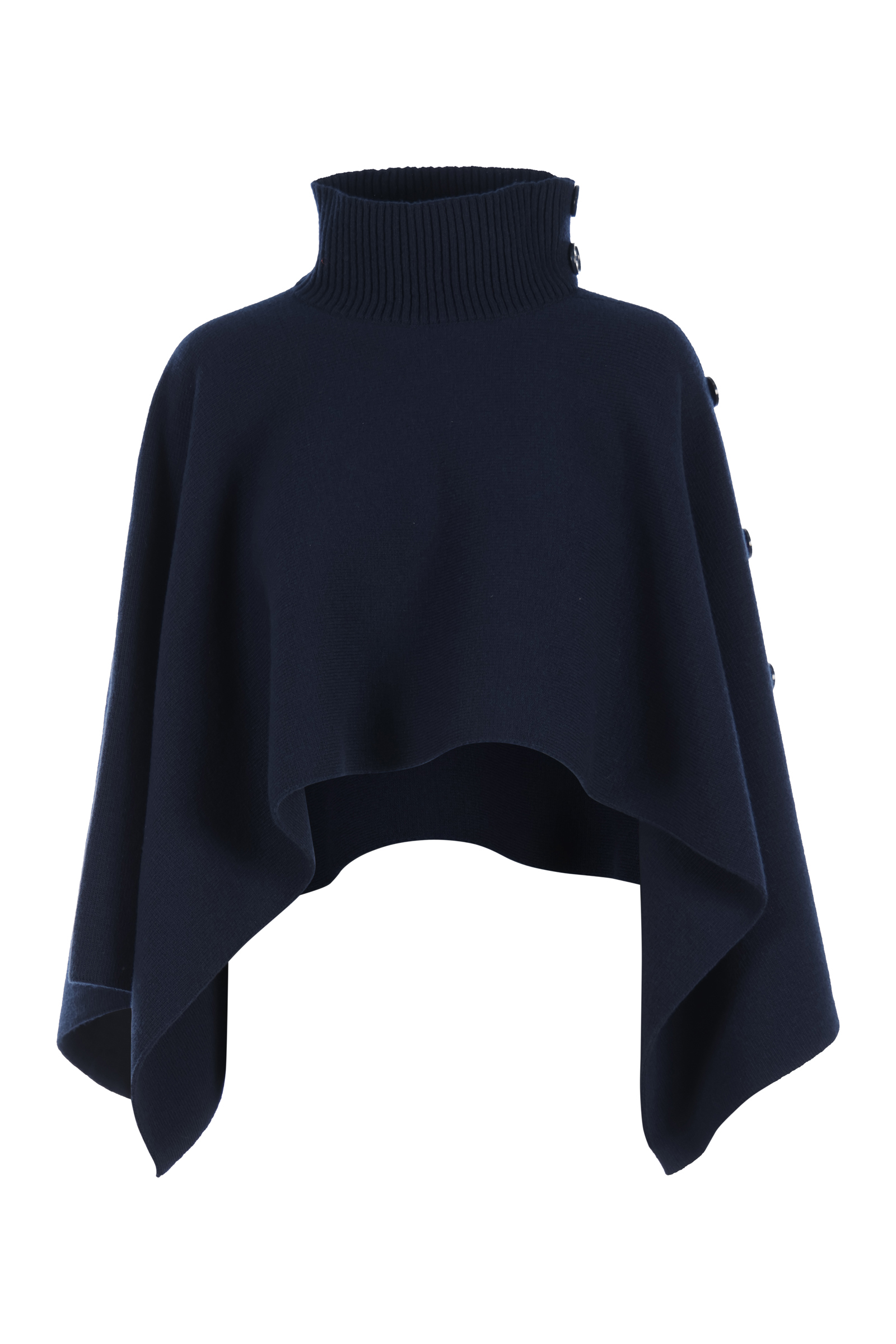 Dames poncho/cape blauw