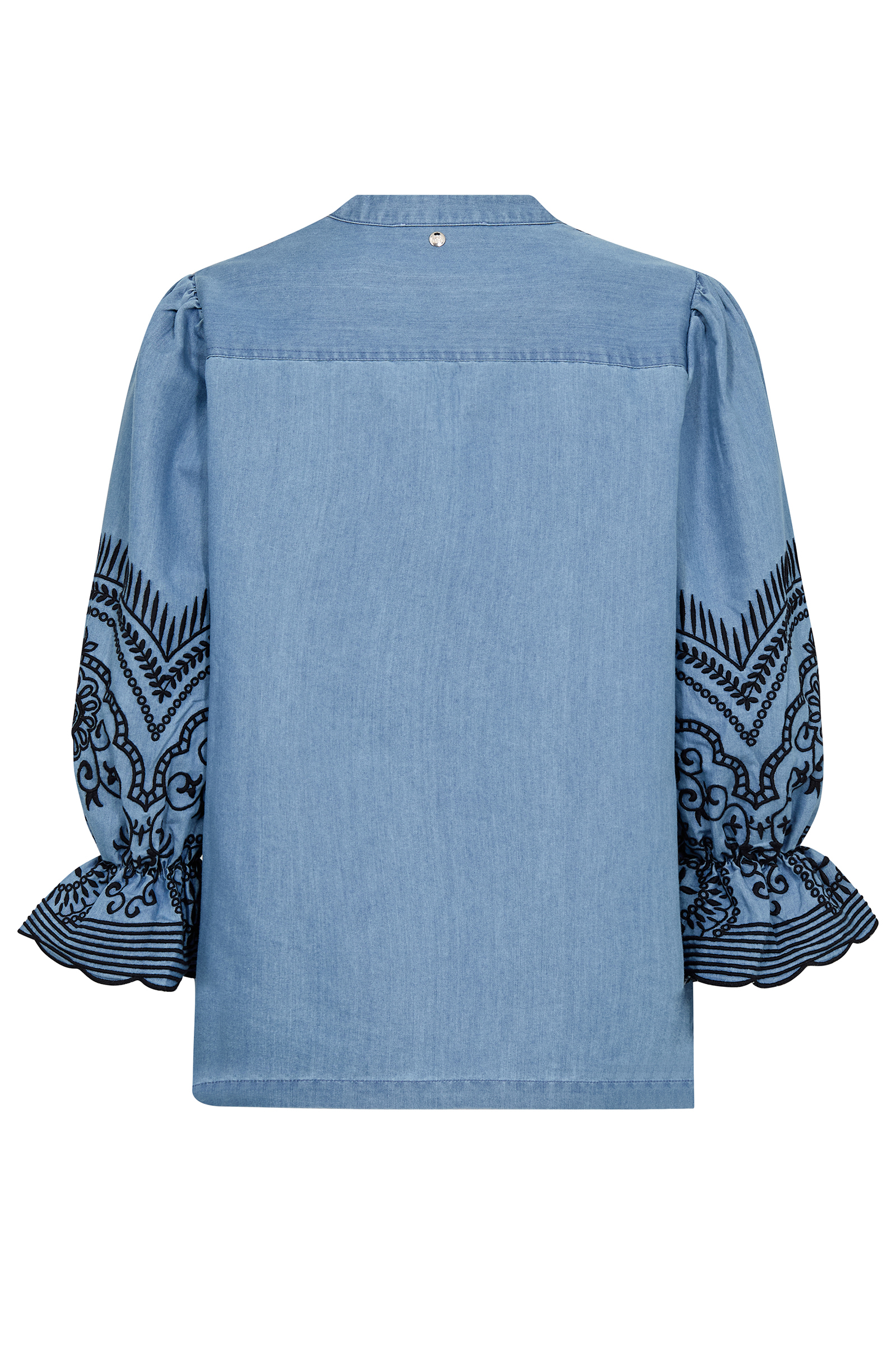 Dames blouse korte mouw blauw