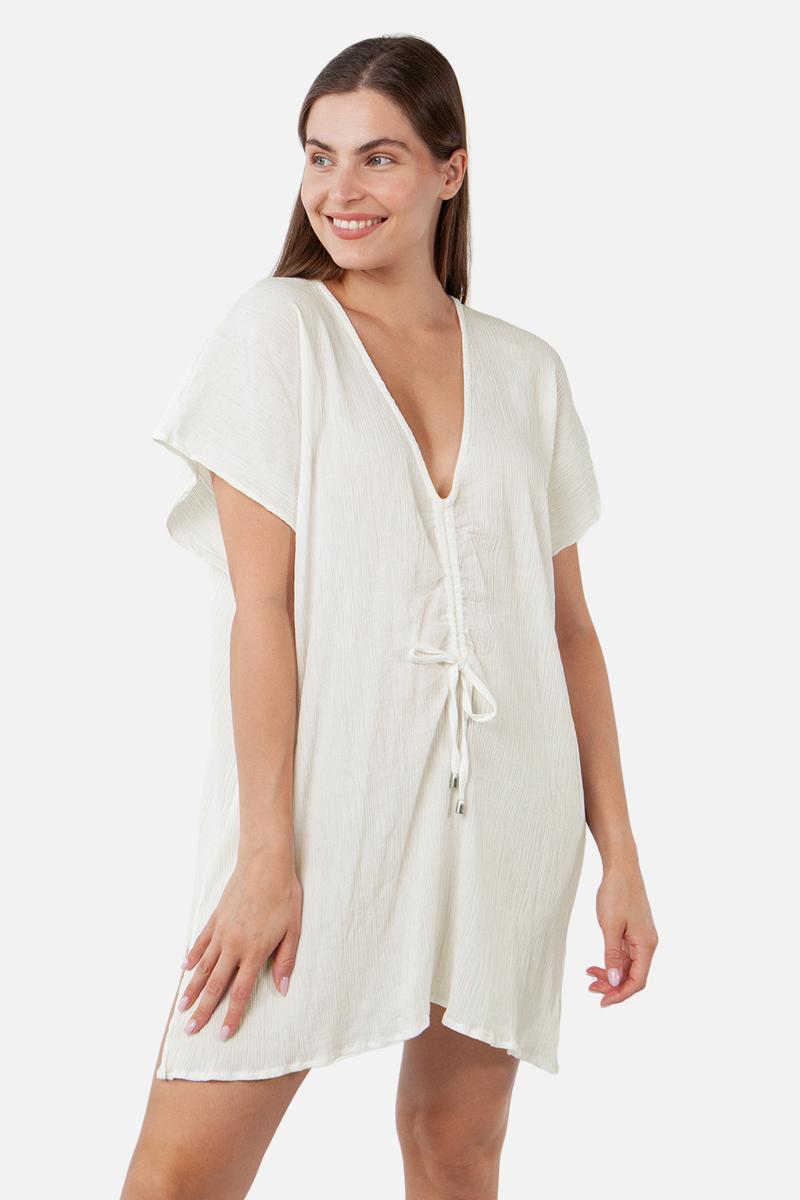 Bad/beach dames blouse strand wit