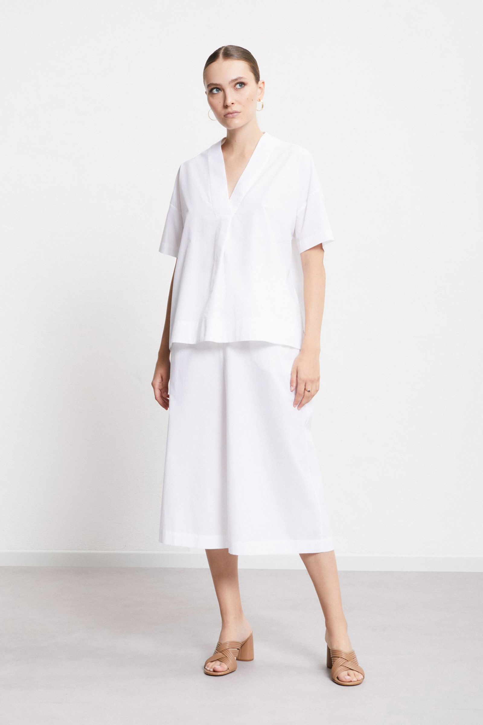 Dames blouse korte mouw wit