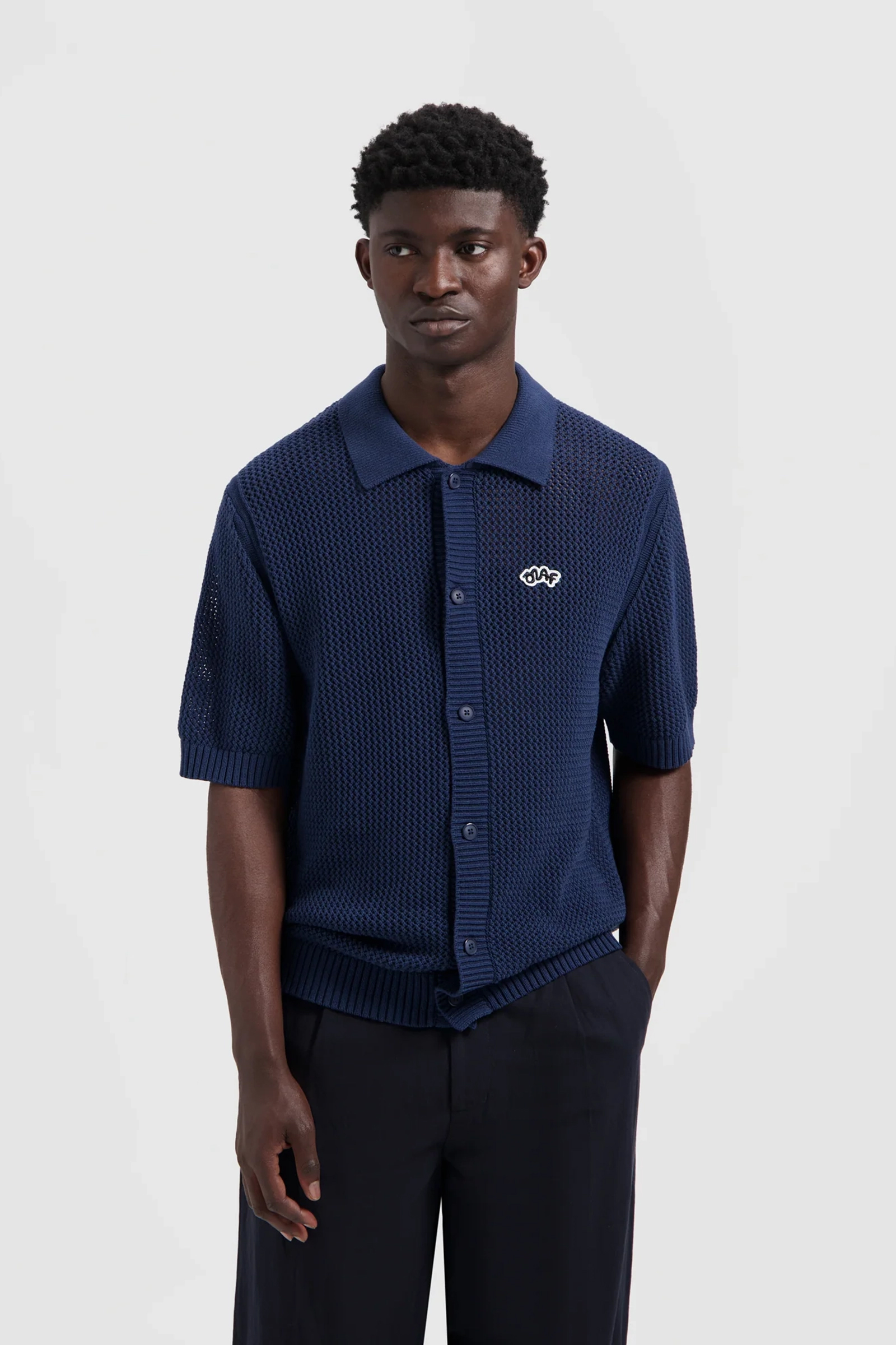 Olaf Hussein KNIT POLO Blauw 2