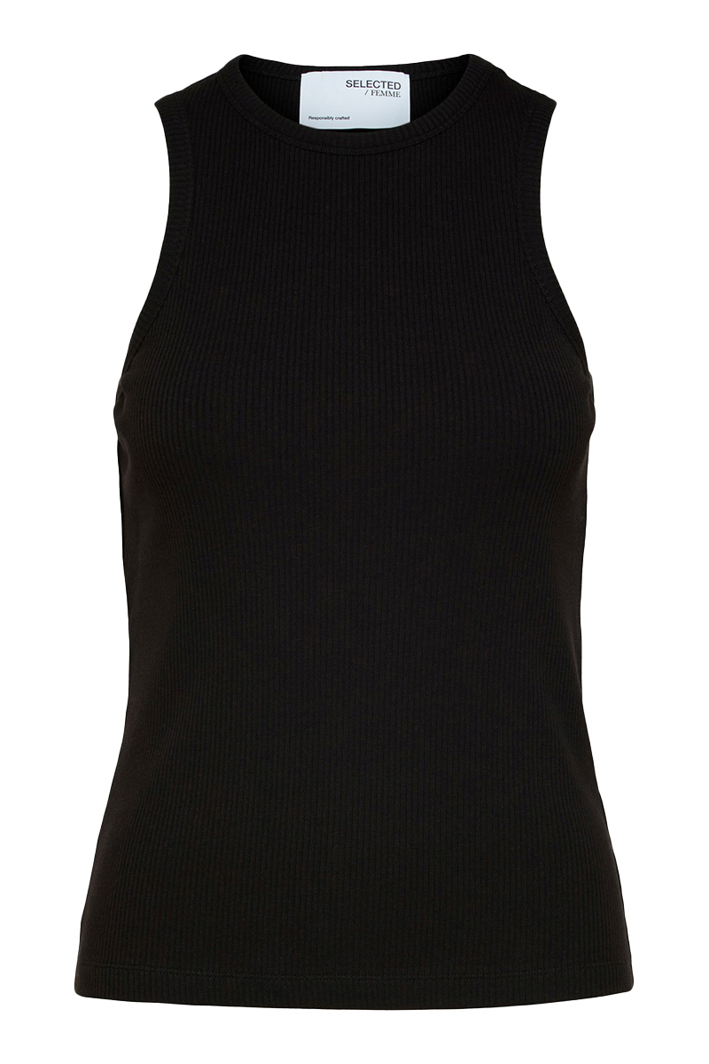 Selected SLFANNA O-NECK TANK TOP NOOS Zwart-1 1