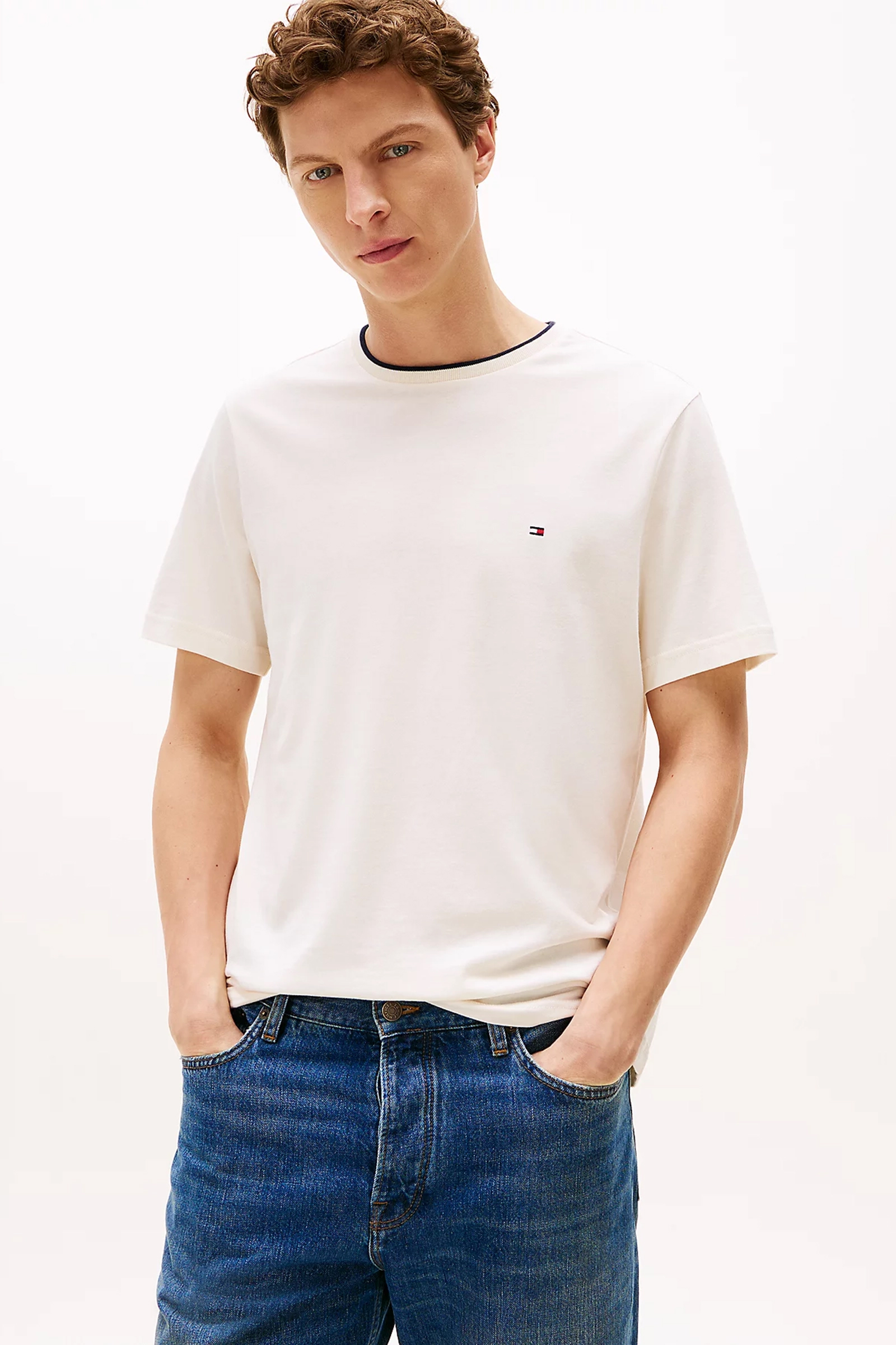 Heren t-shirt kortemouw ecru
