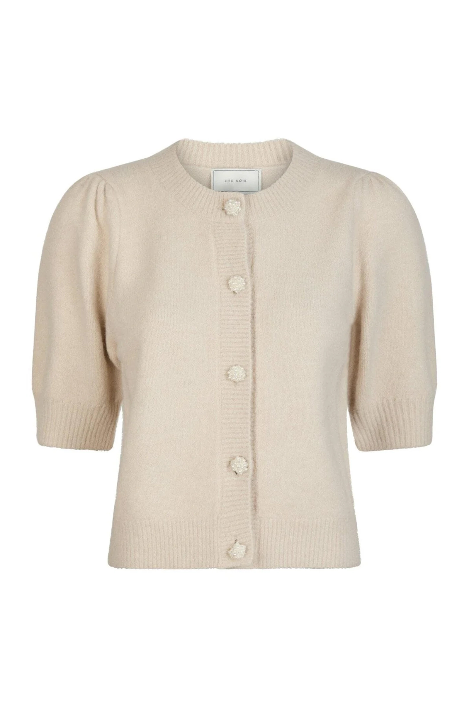 Neo Noir Trudy deco knit cardigan bruin/beige-1 1