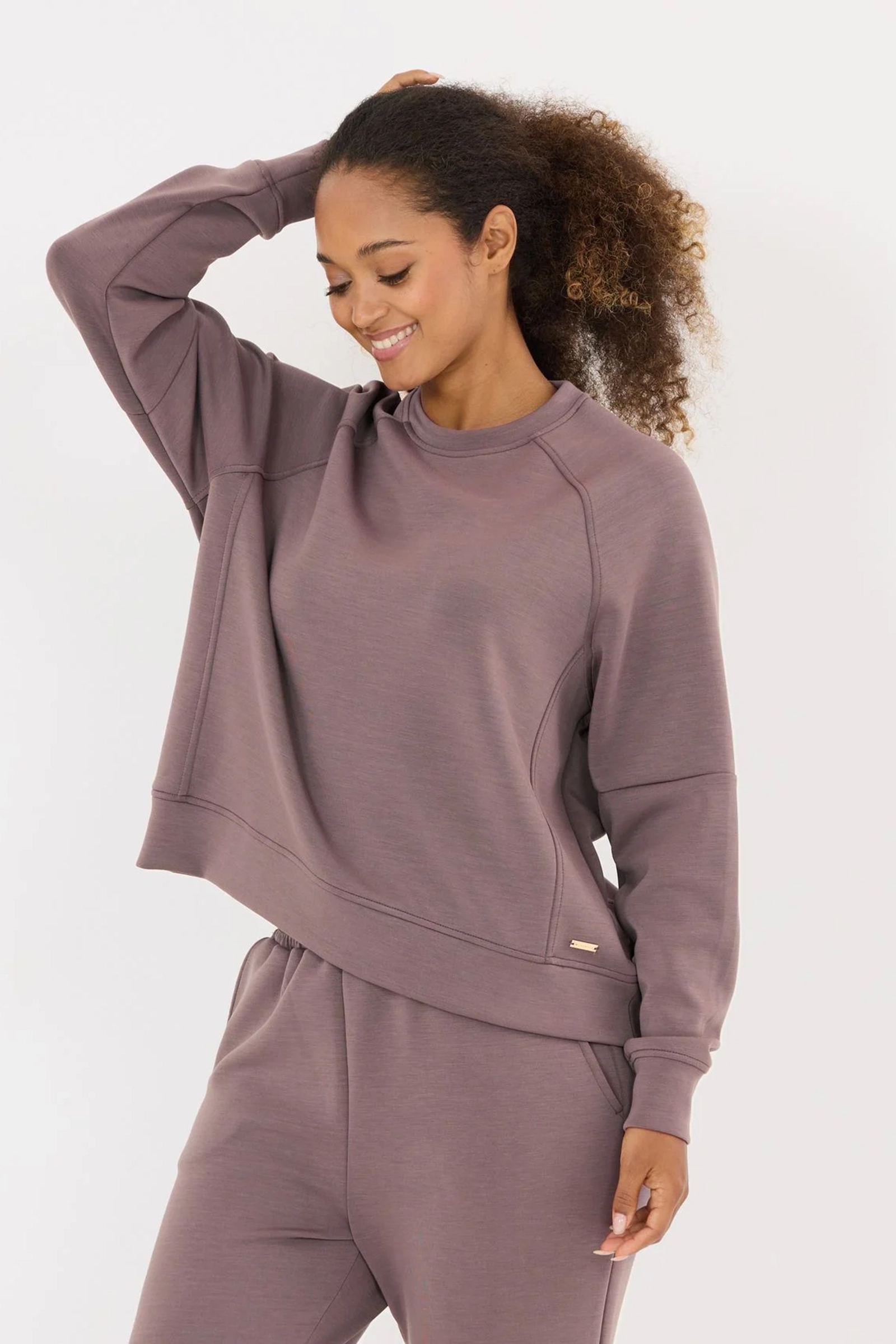 Fitness dames sweater rose