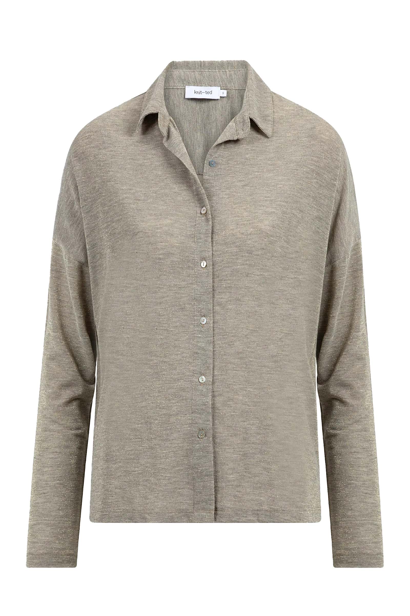 Dames blouse lange mouw grijs