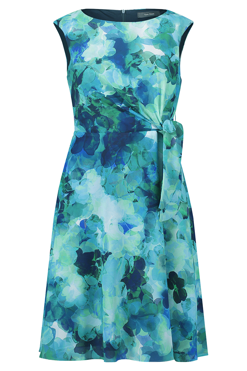 Vera Mont Kleid Kurz ohne Arm Green/Blue 1