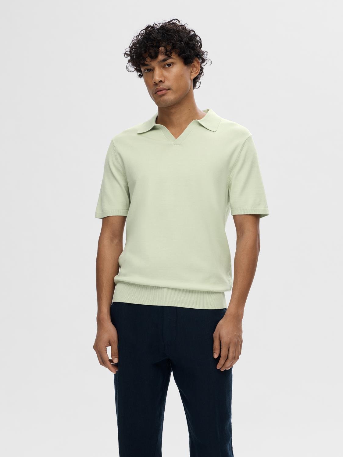 Selected SLHTELLER SS KNIT POLO 192078-Bok Choy 2