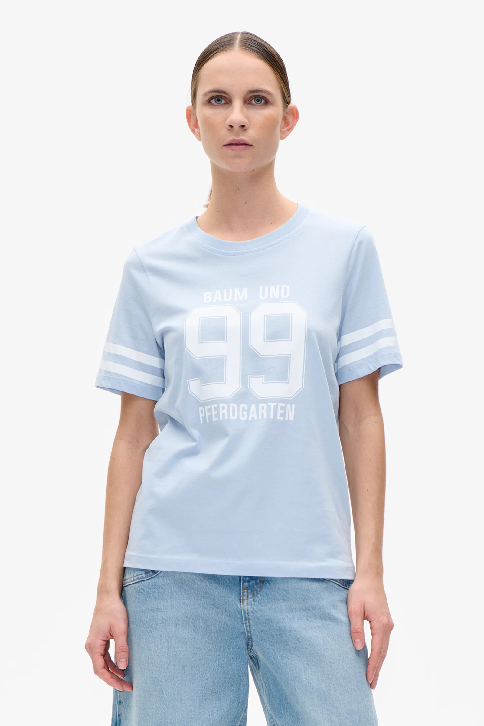 Dames t-shirt korte mouw blauw