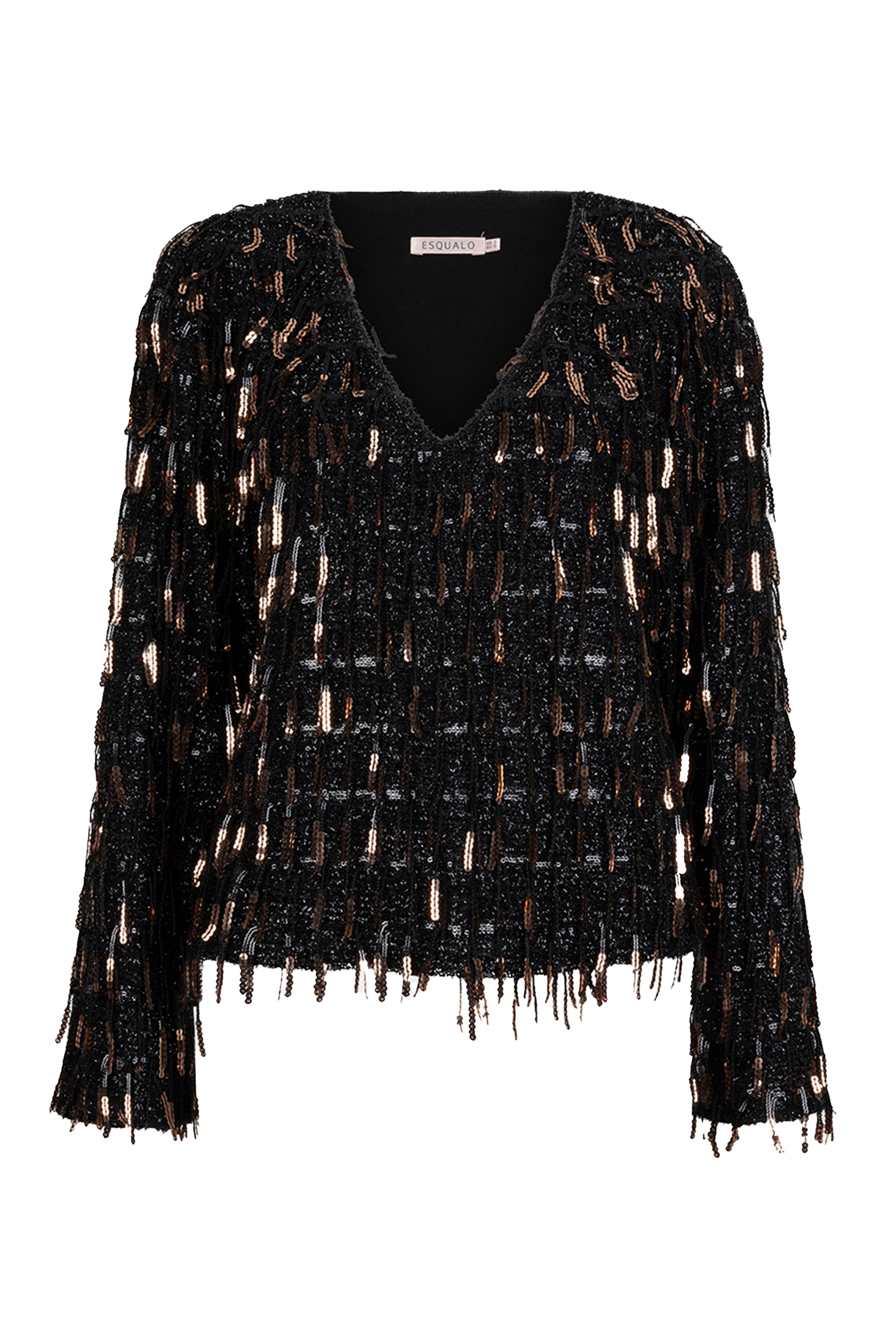 Dames blouse lange mouw zwart