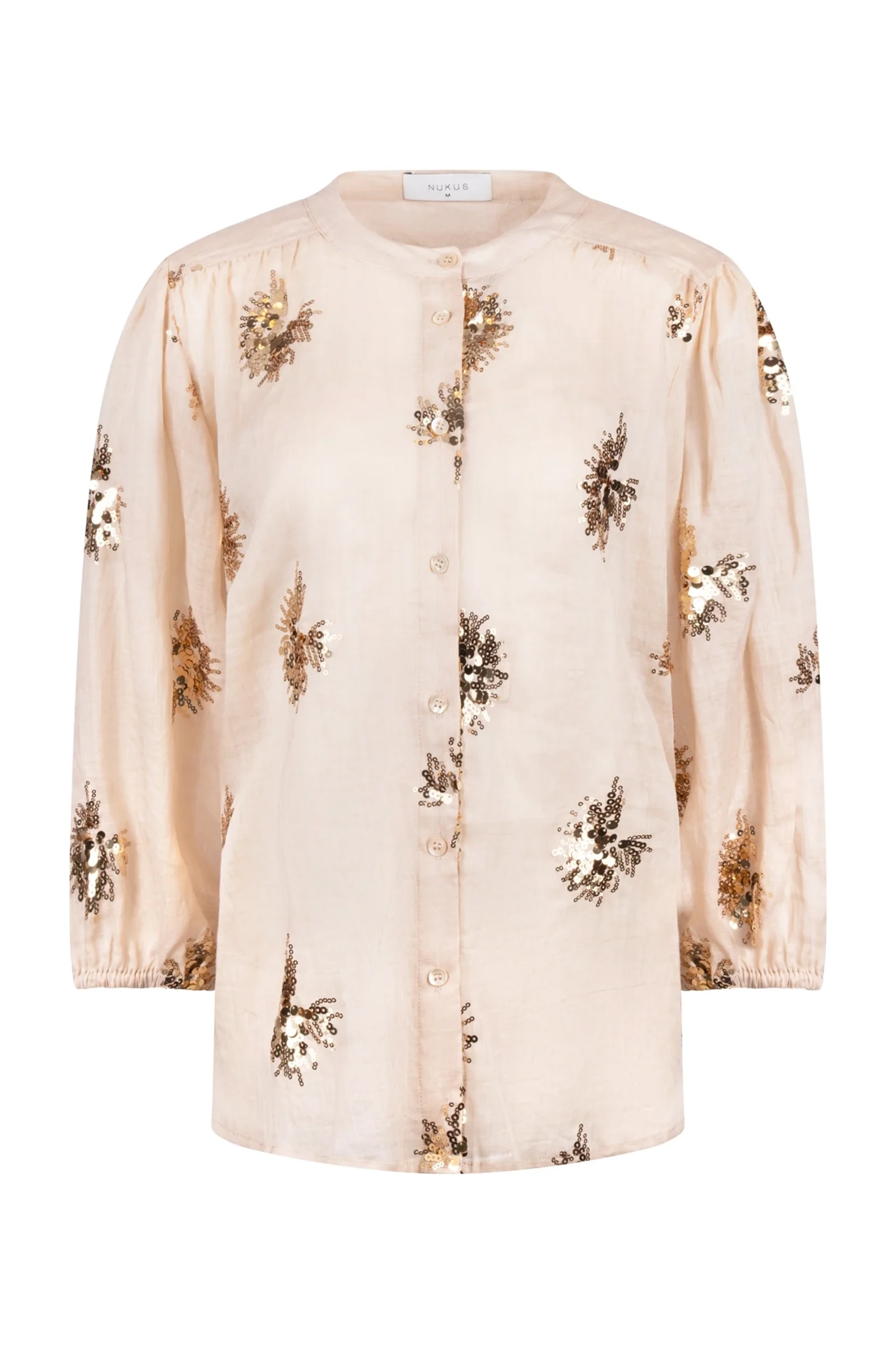 Dames blouse lange mouw goud