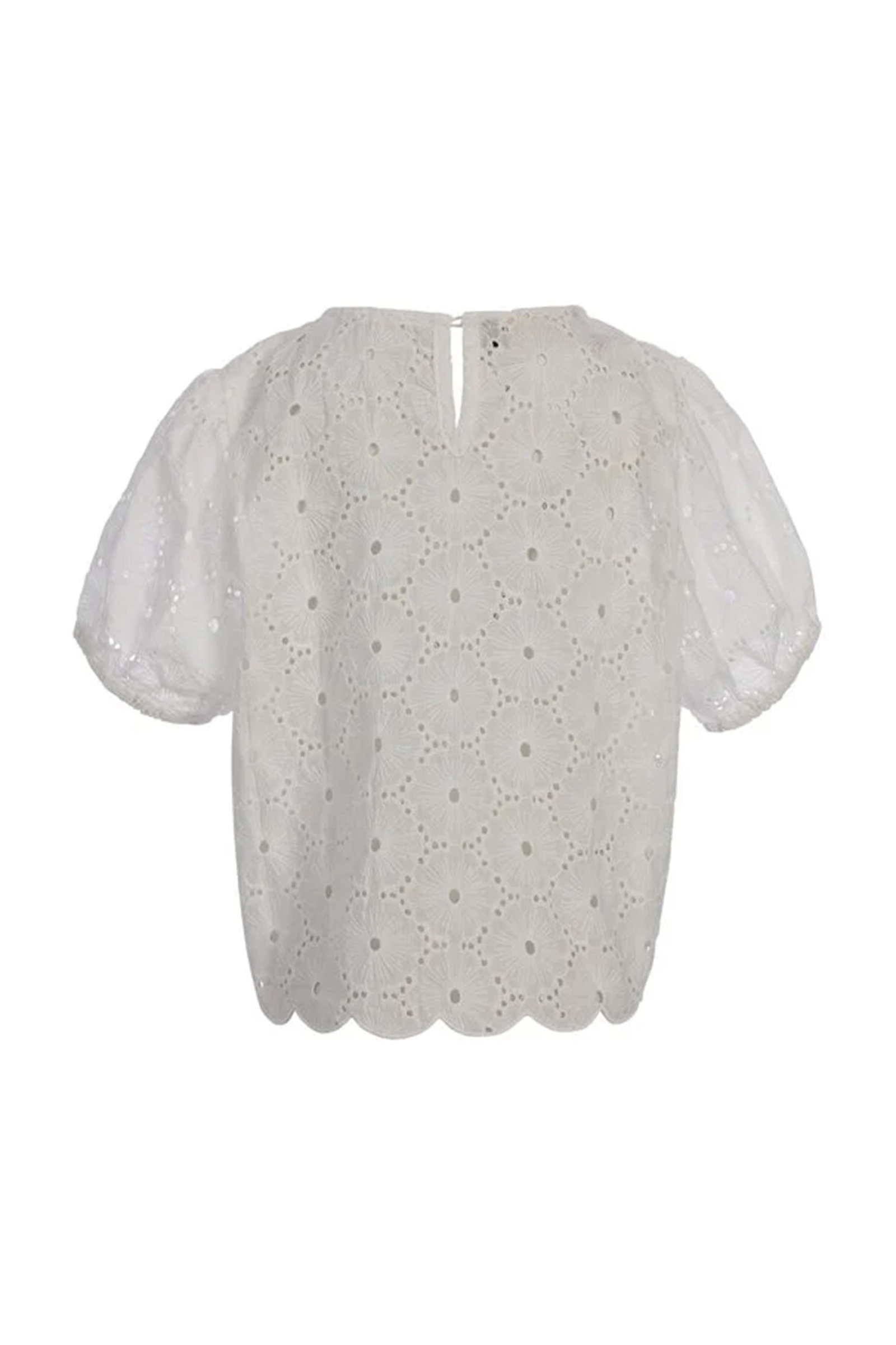 Meisjes blouse korte mouw wit