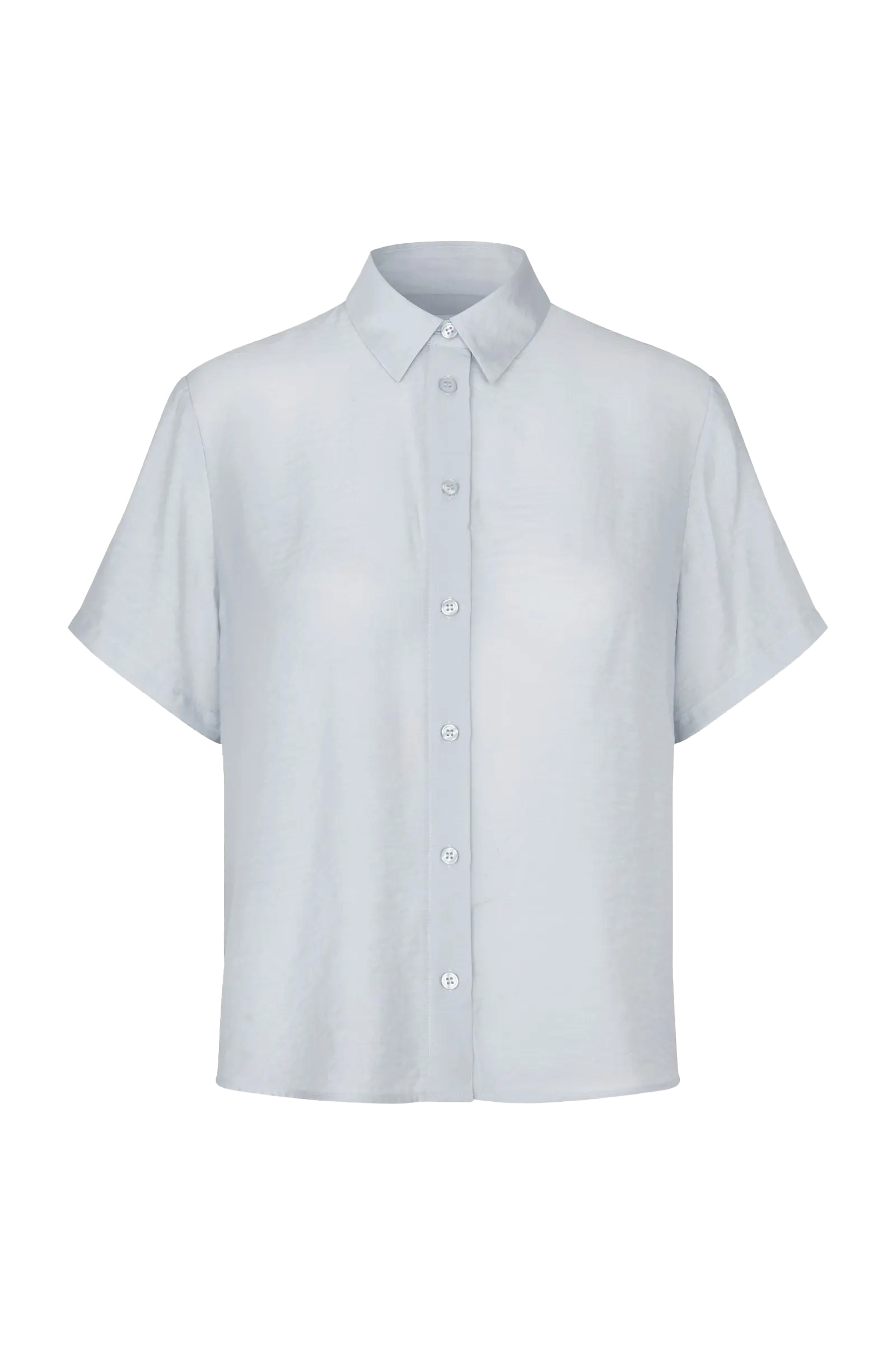 Dames blouse korte mouw blauw