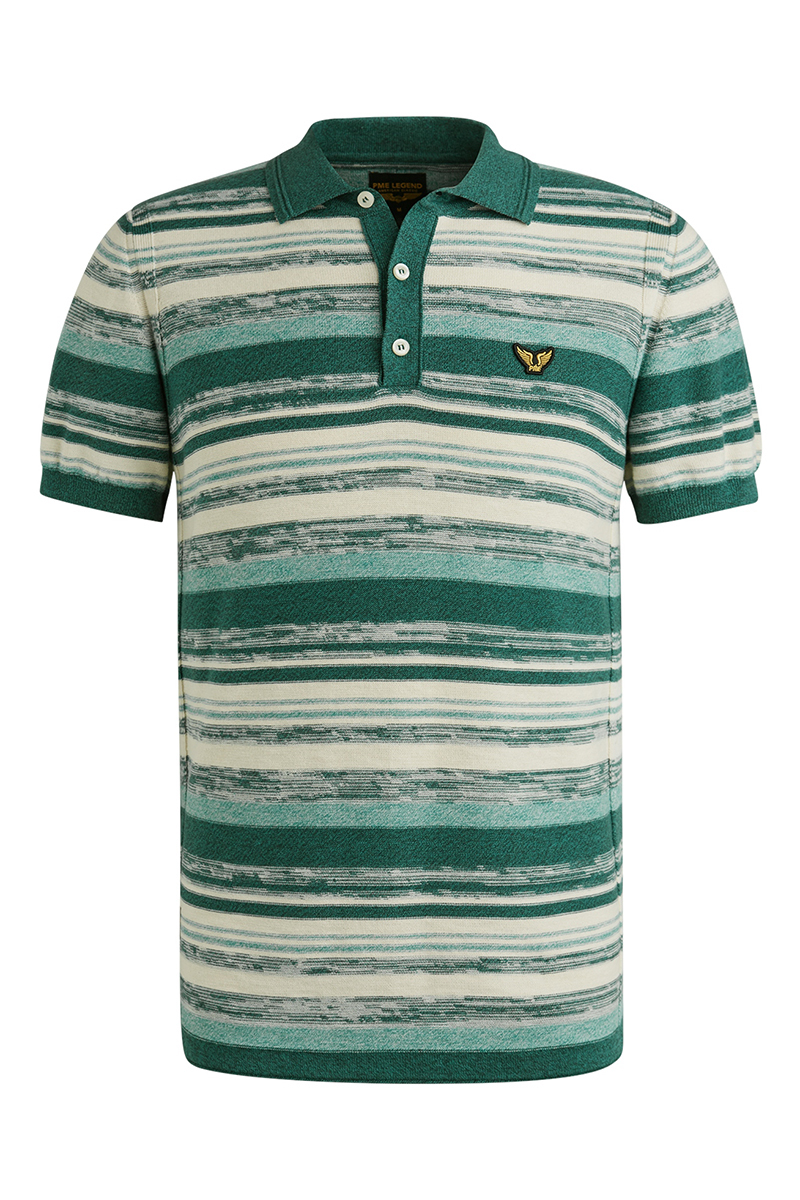 Short sleeve polo cotton slub gradient