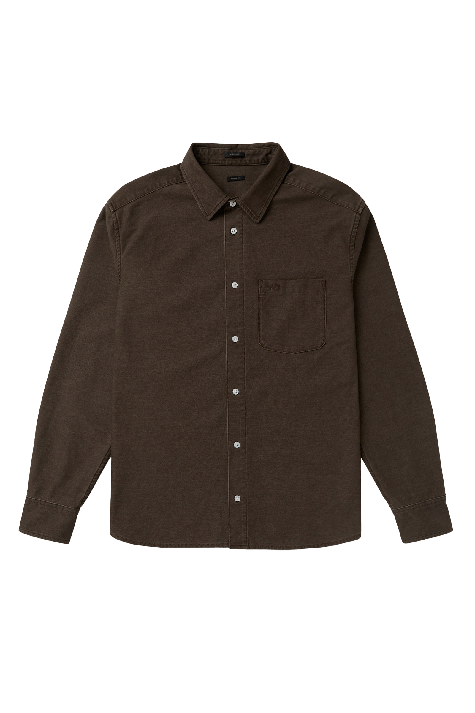 Heren overhemd lm casual bruin