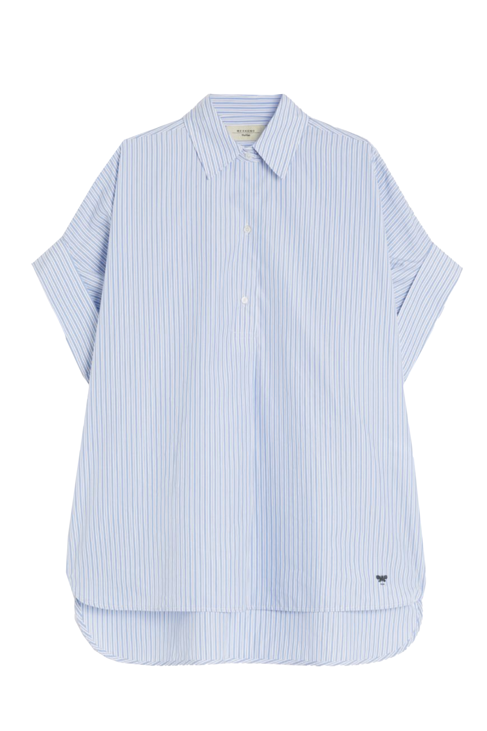 Dames blouse korte mouw blauw