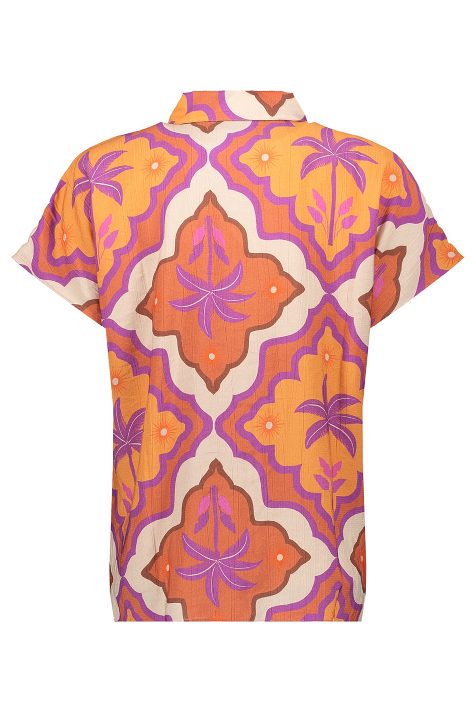 Dames blouse korte mouw rose