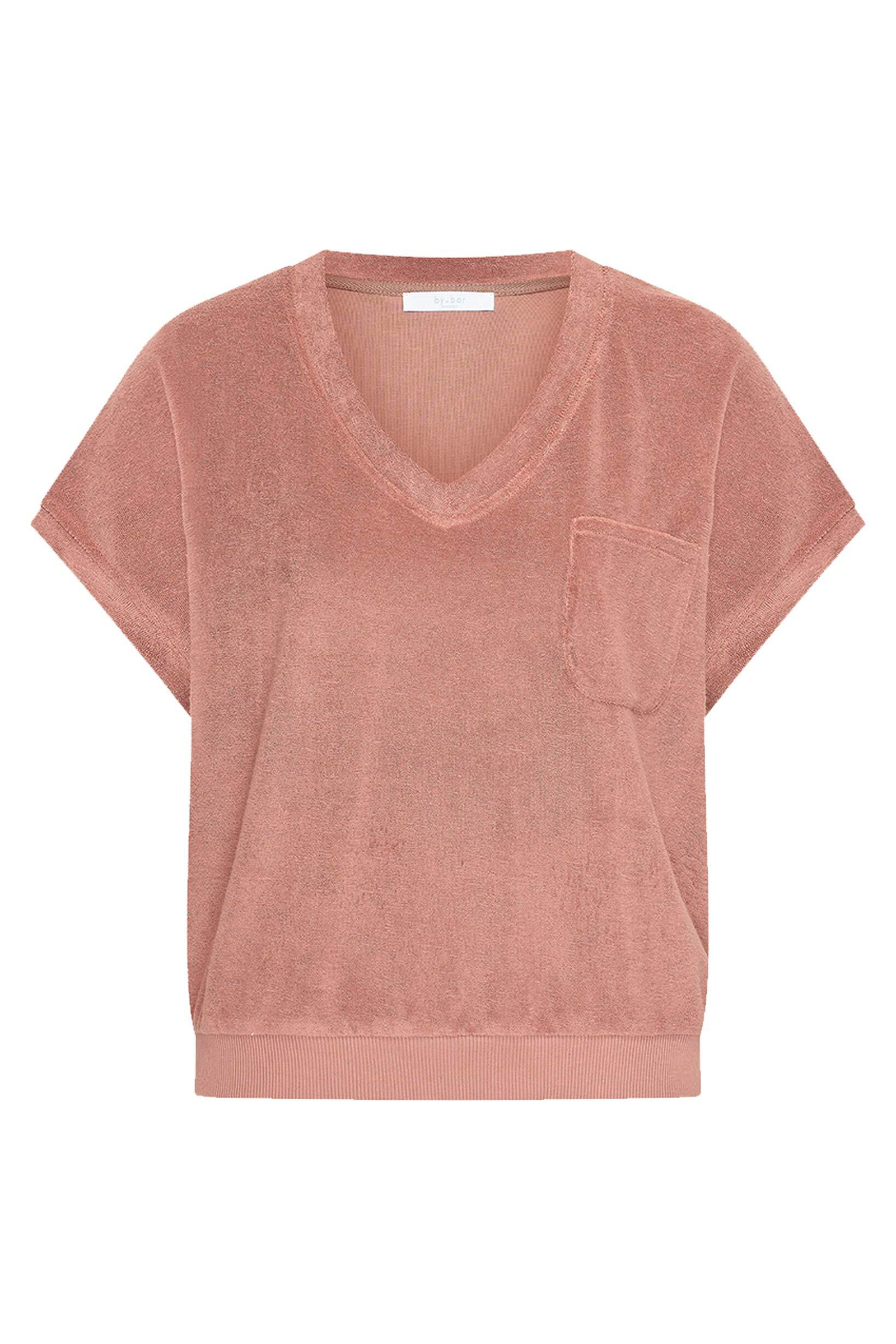 Dames t-shirt korte mouw bruin