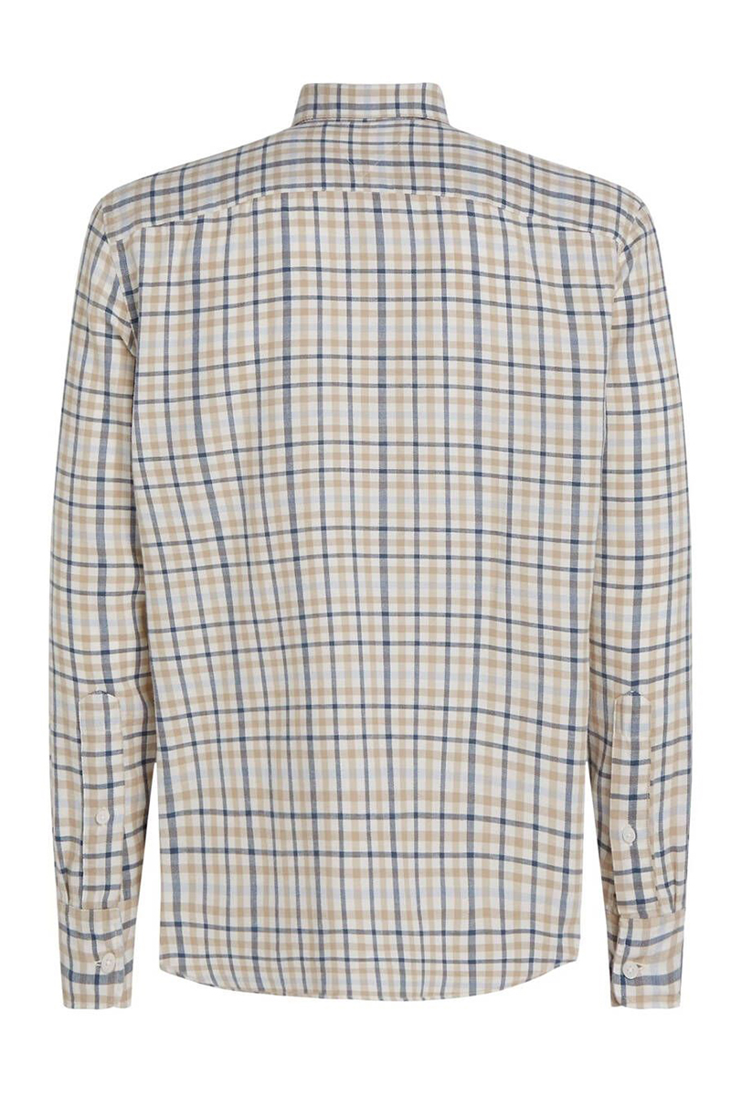 Heren overhemd lm casual bruin
