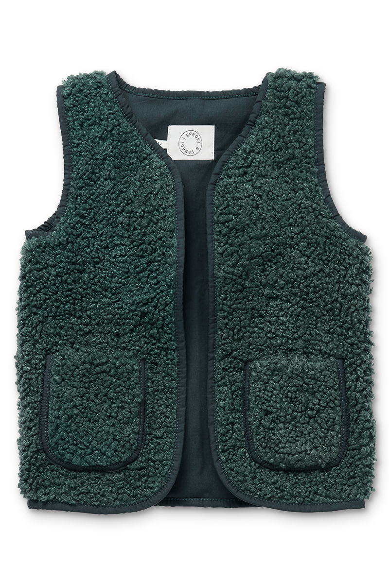 Sproet & Sprout teddy gilet Groen-1 1