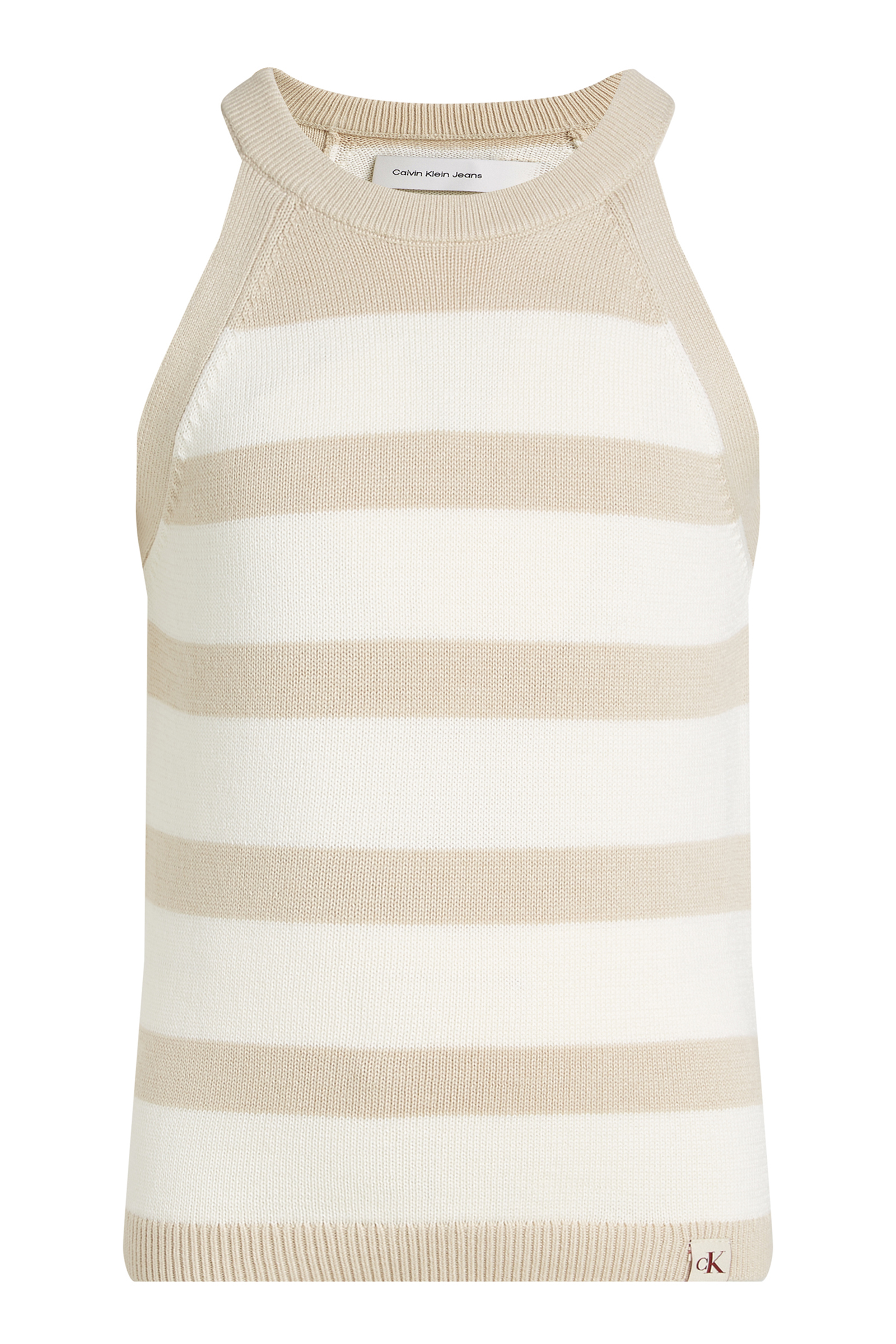 Calvin Klein Halterneck sweater top bruin/beige-1 1