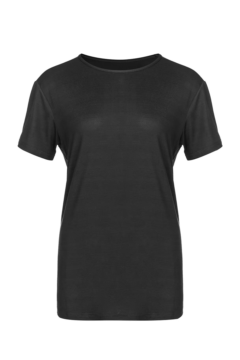 Fitness dames t-shirt km zwart