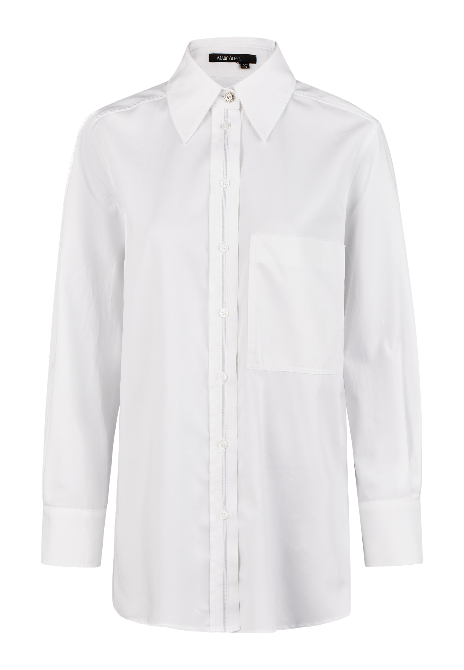 Dames blouse lange mouw blauw
